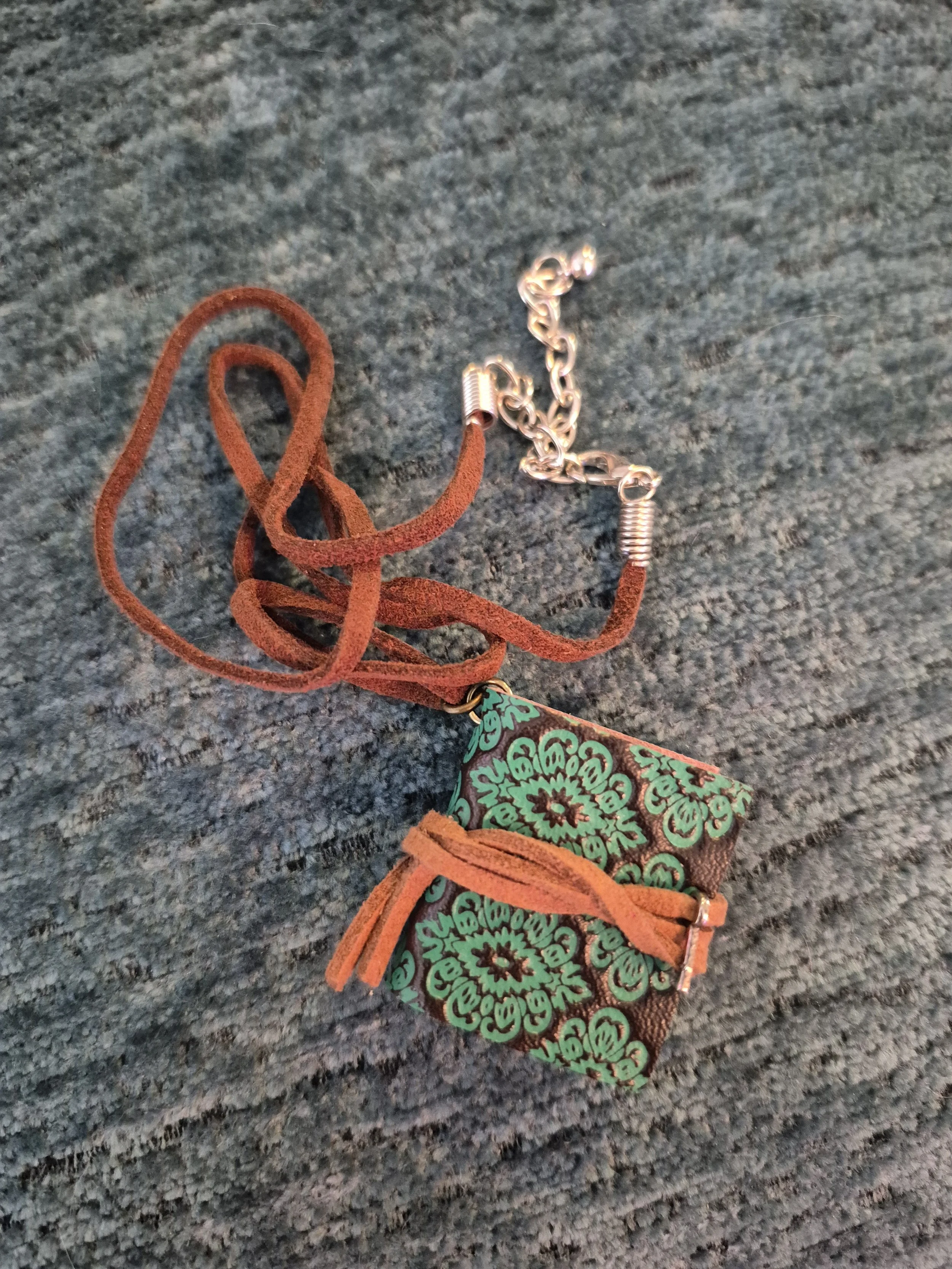 Teal Book Pendant