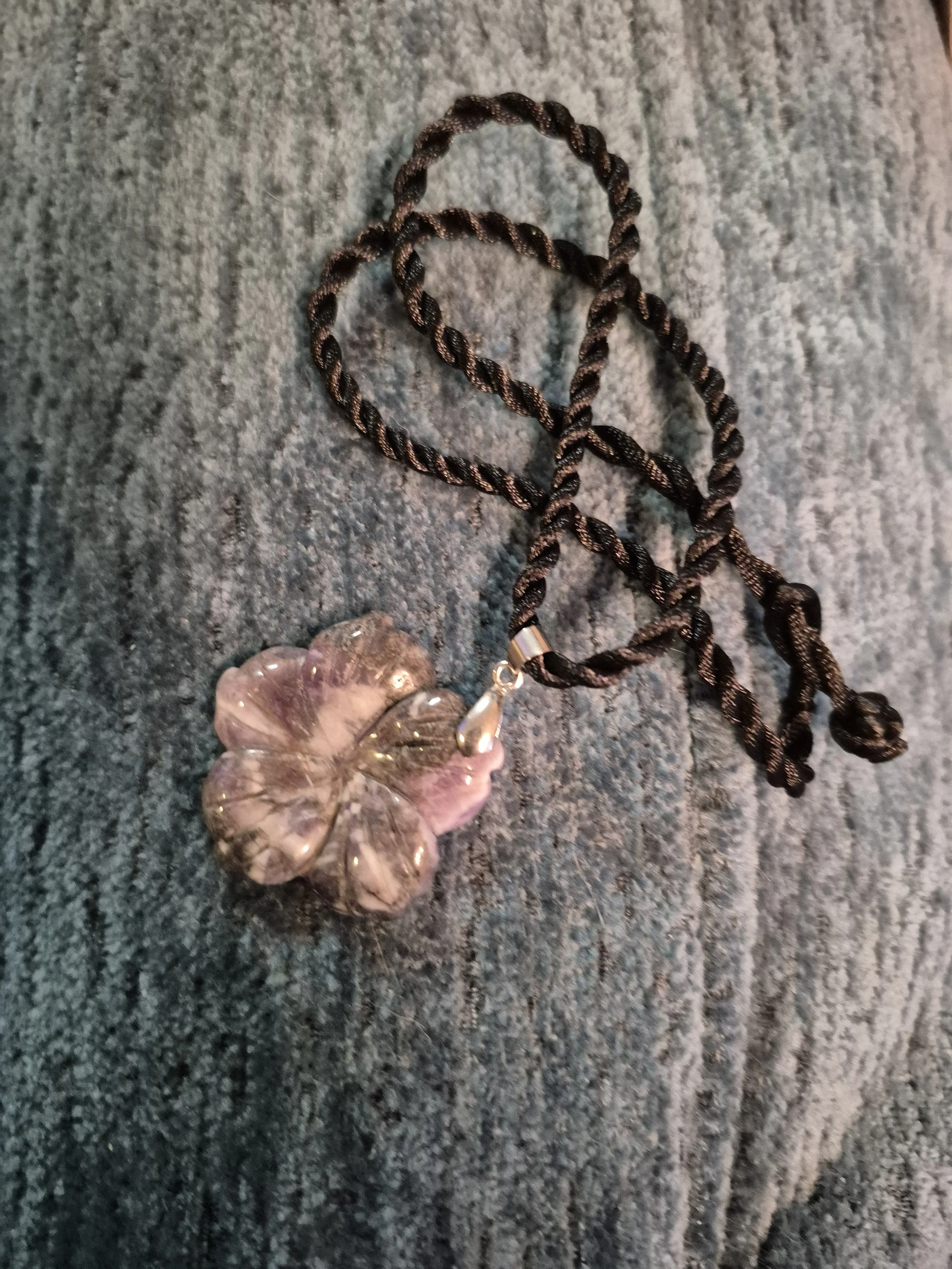 Stone Hibiscus Pendant