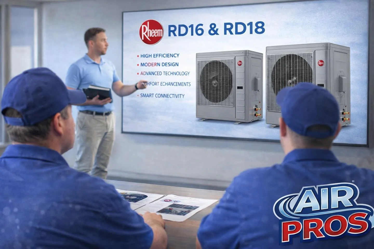 📚🔧 Staying up to date with the latest HVAC technology.
Today&rsquo;s training focused on Rheem&rsquo;s newest systems &mdash; the RD16 &amp; RD18, designed with advanced efficiency, smart technology, and improved comfort in mind.
Ongoing education 