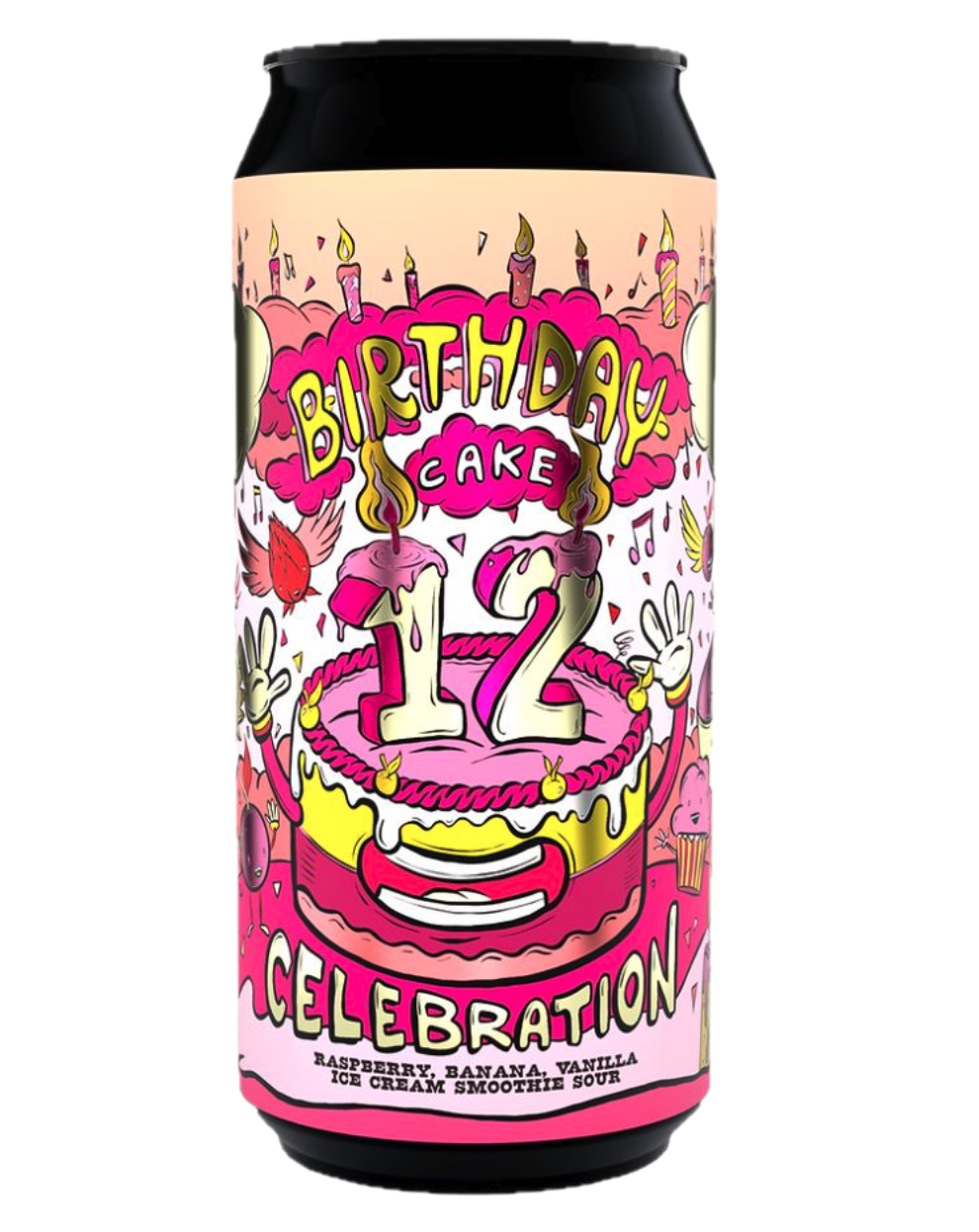 Amundsen: 12th Birthday Cake Celebration, Raspberry, Banana and Vanilla Ice Cream Smoothie Sour (440ml can)