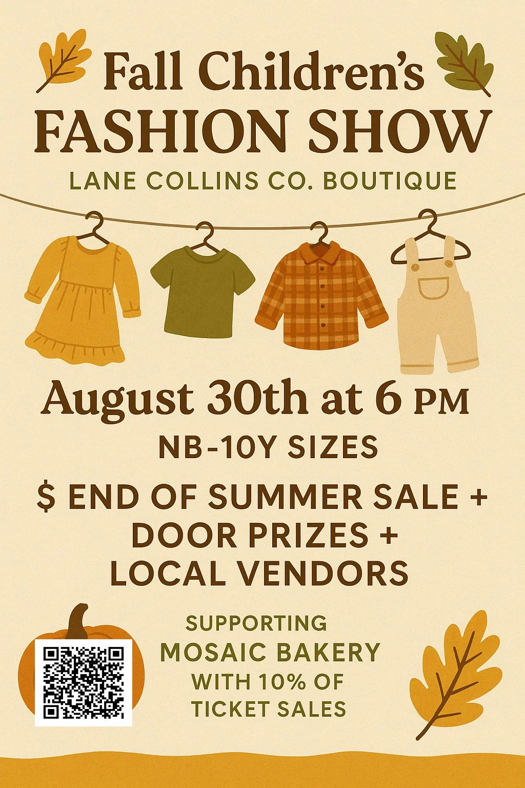 Fall Children's Fashion Show Fundraiser