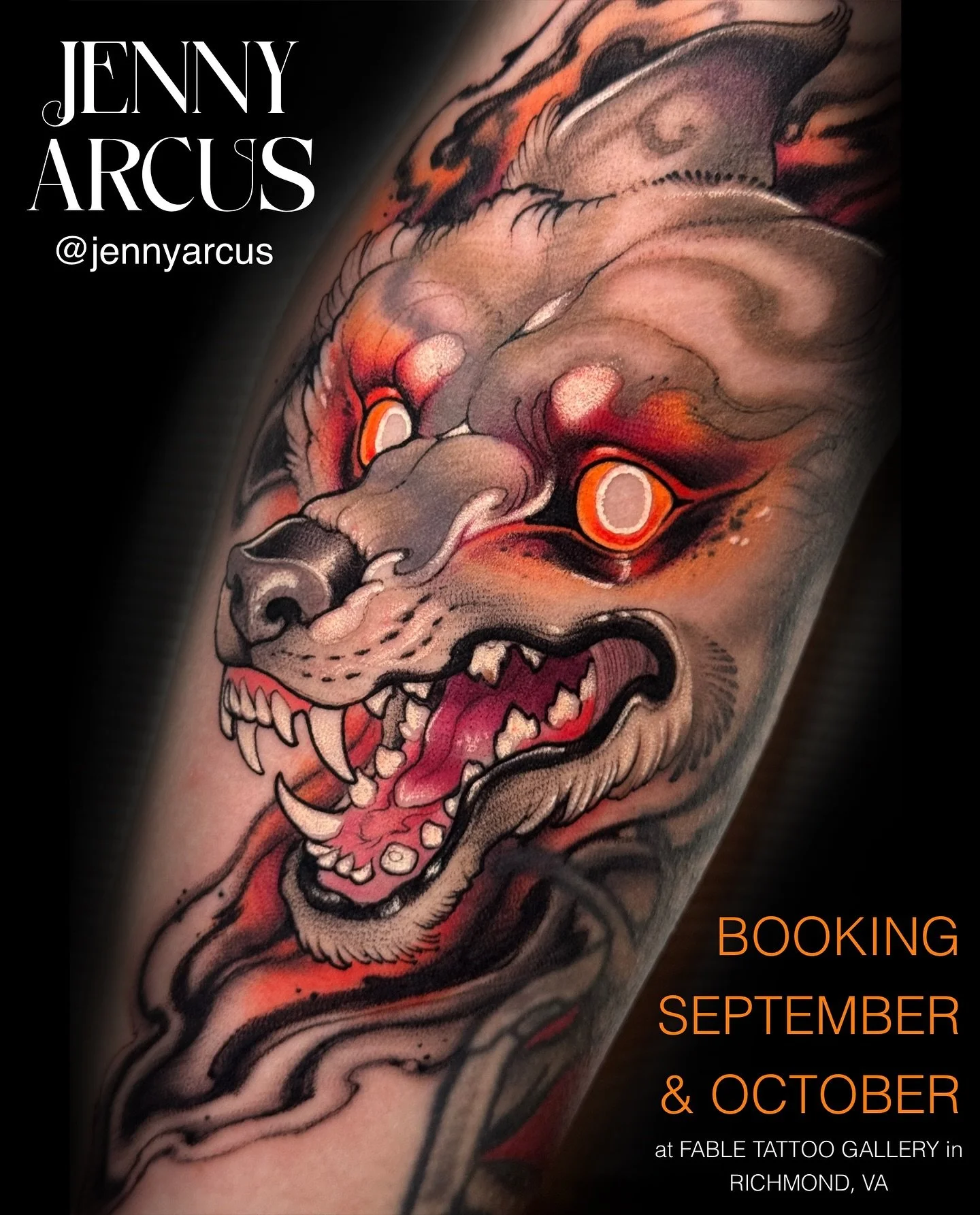 @jennyarcus is still booking for the Fall. Email jennyartkiss@gmail.com to set up an appointment. Dates below 👇👇👇

SEPTEMBER

2nd - 5th 

10th - 12th 

30th

OCTOBER

 1st - 5th 

13th- 15th