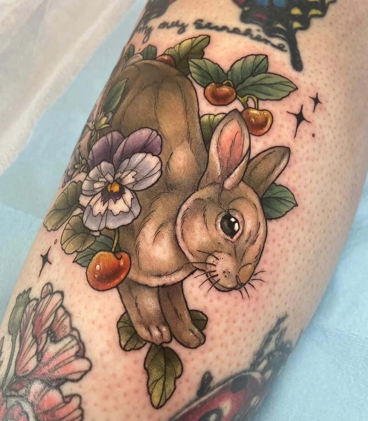 Cutest bunny in a teacup 🐰 by @dawncarrtattoos 
.
.
#bunnytattoo #rabbittattoo #colortattoo #colortattooartist #neotradtattoo