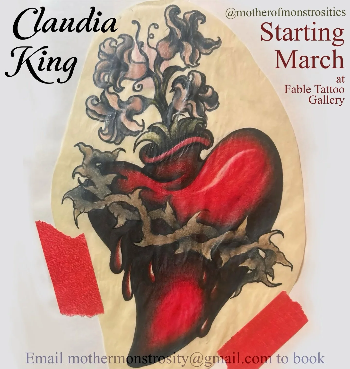 Our newest addition to the team, Claudia King ⭐️🥀 @motherofmonstrosities will be starting here at Fable in March. She just moved from PA and will be taking clients for the Spring! Email mothermonstrosity@gmail.com to inquire.