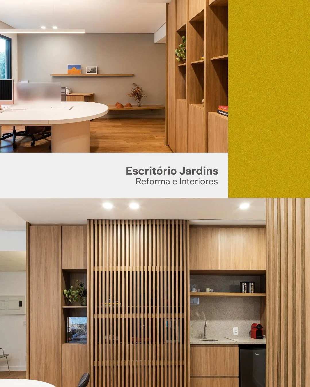 Linhas simples, madeira clara e formas org&acirc;nicas d&atilde;o forma ao Escrit&oacute;rio Jardins, criado para refletir o desejo da cliente por um espa&ccedil;o leve e inspirador.

📷  @flavioteperman

#interioressp #arqteestudio #arquitetasp