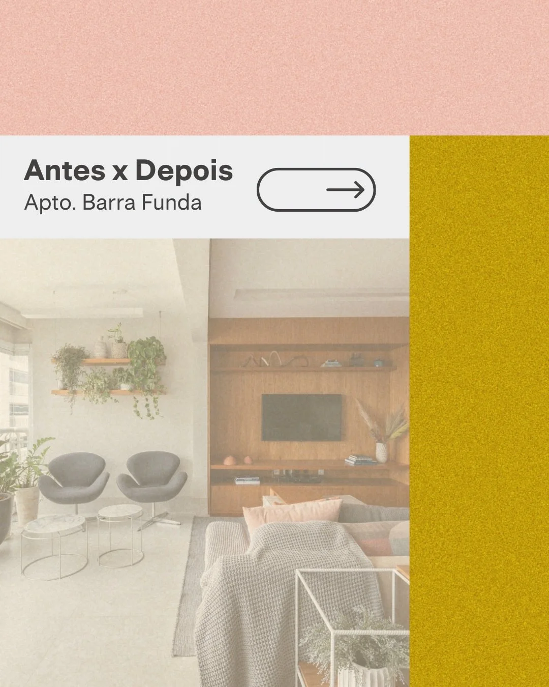 Antes e depois deste apartamento na Barra Funda.

A varanda, antes isolada e pouco aproveitada, passa a integrar a &aacute;rea social, ampliando o espa&ccedil;o e trazendo mais luz para o ambiente.

Com a nova configura&ccedil;&atilde;o, o estar se e