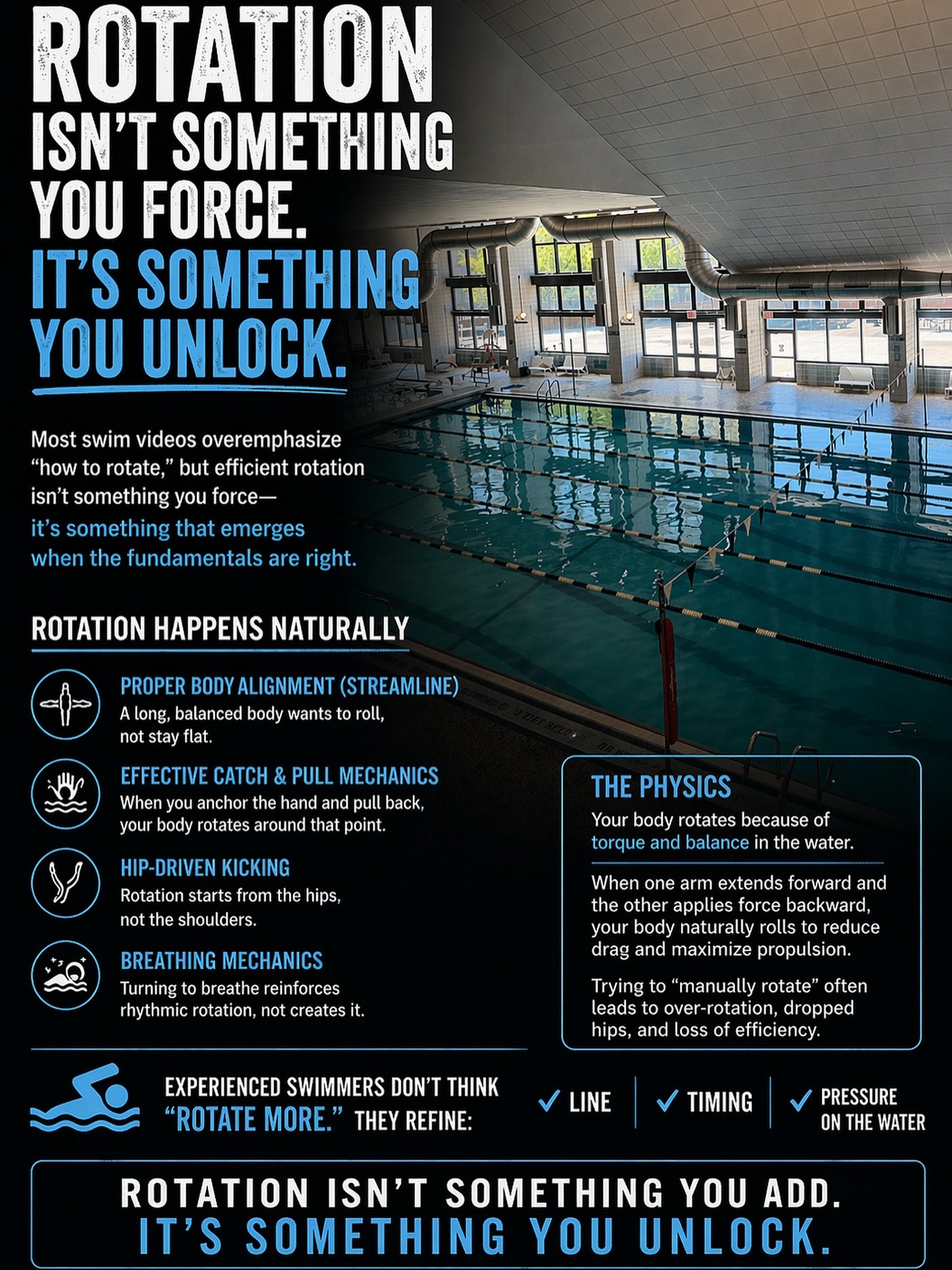Kids don&rsquo;t learn to jump first they learn to stand, walk&hellip; then jumping comes naturally.
Swimming is the same master the basics, and rotation shows up on its own.

#swimming #brooklyn