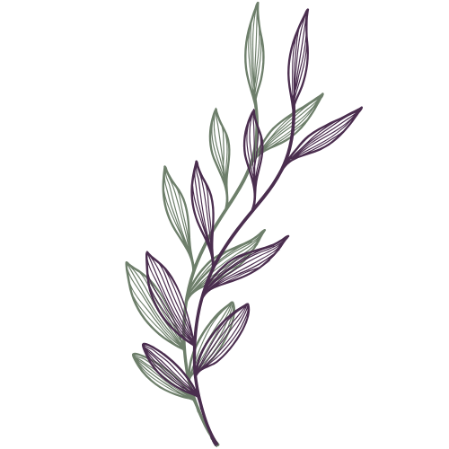 Purple and green flowers