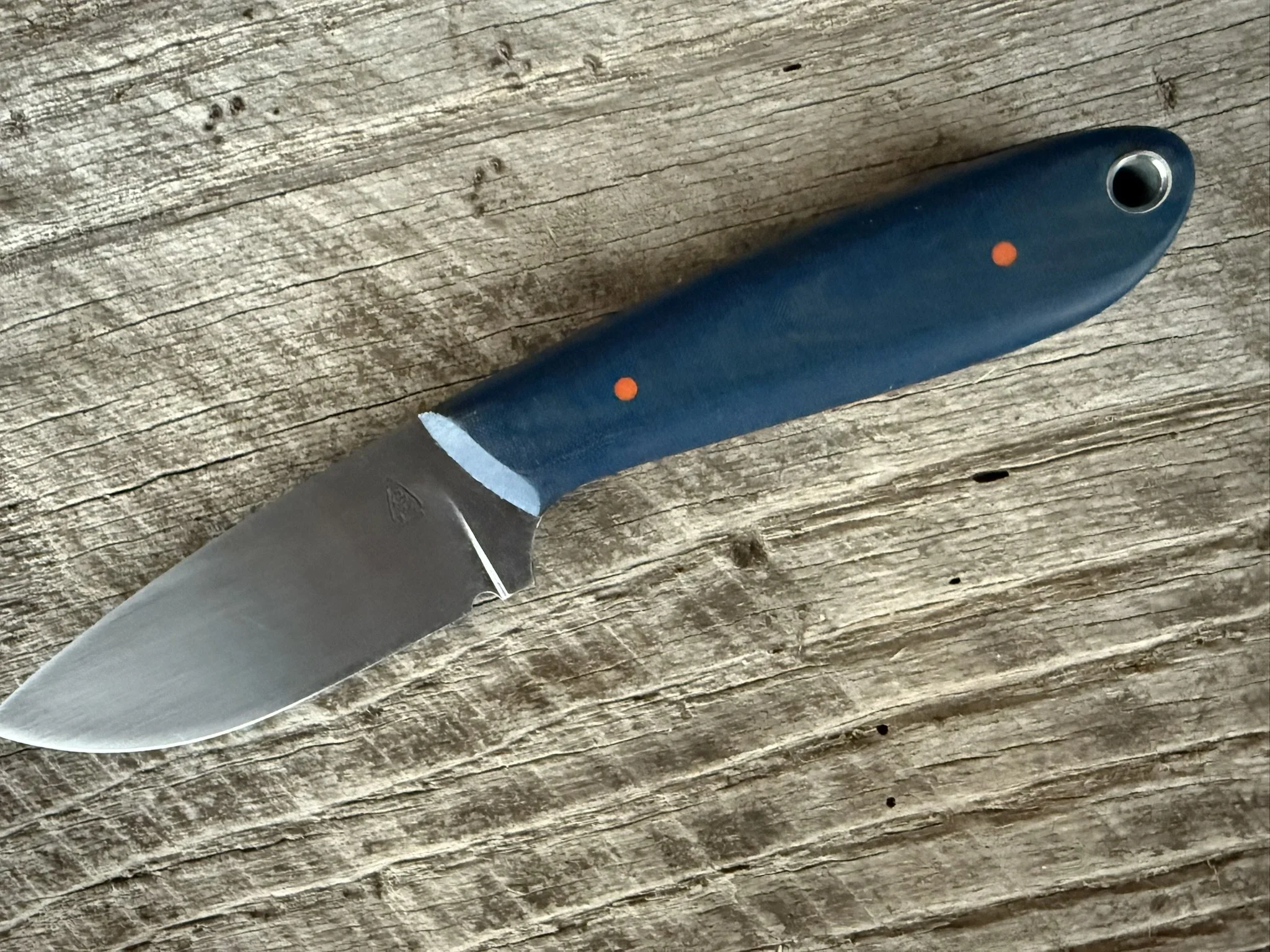 Blue Micarta Drop Point Hunter