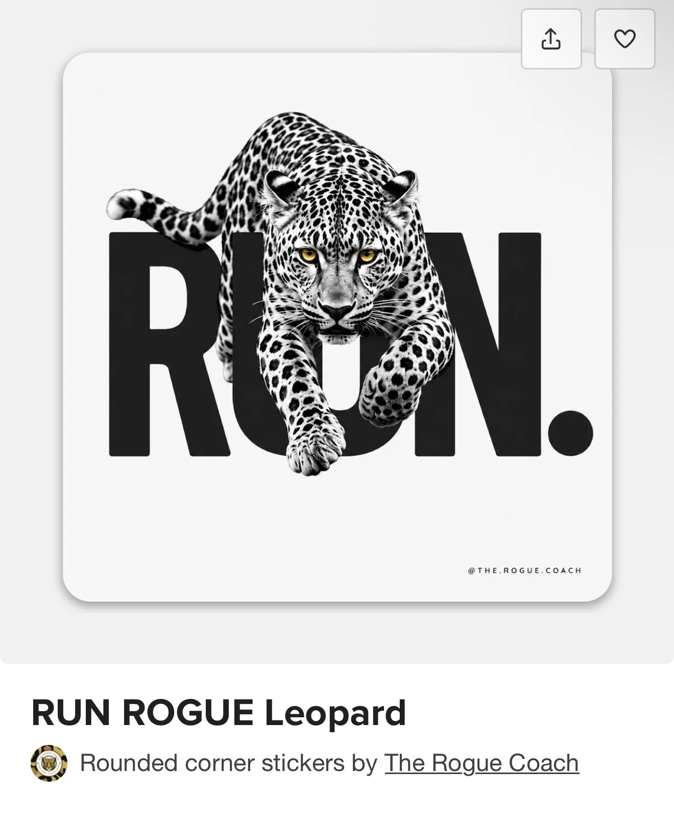 Run leopard sticker sticker mule then rogue coach