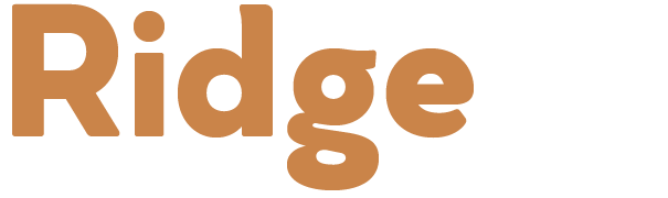 The word 'Ridge' written in large, brown letters.