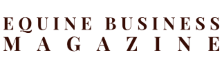 Cover of Equine Business Magazine with title in brown text