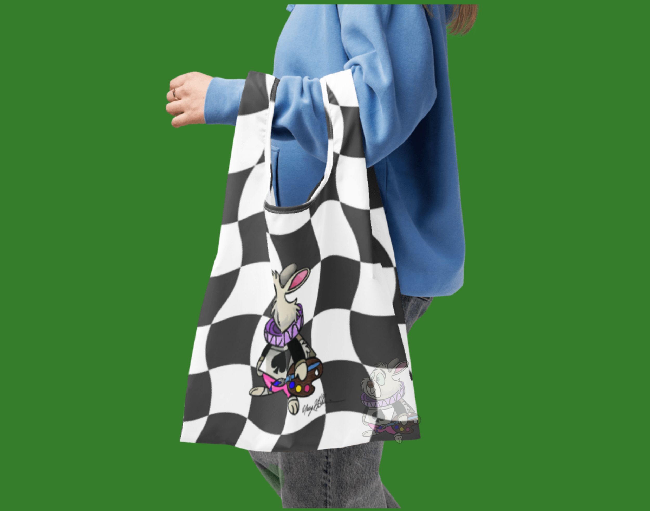 Clocksworth bag omeone holding it .png