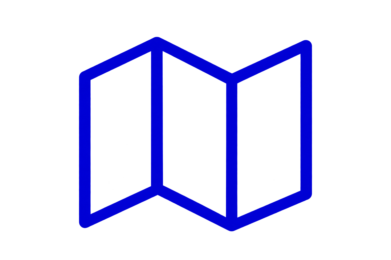 Digital illustration of a three-dimensional blue cube with transparent sides, showing interior compartments and structures.