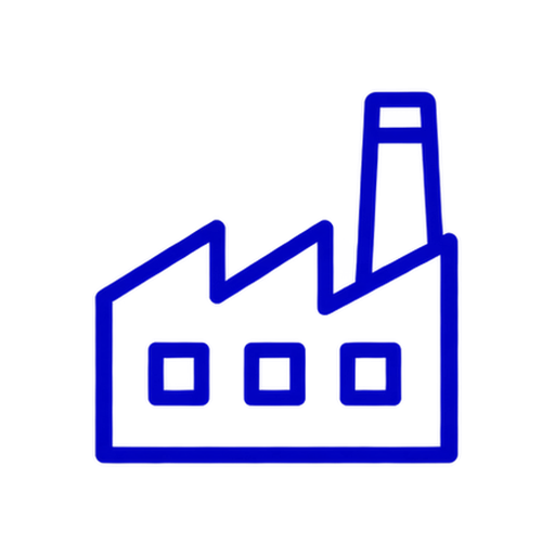 Icon of a factory with a chimney