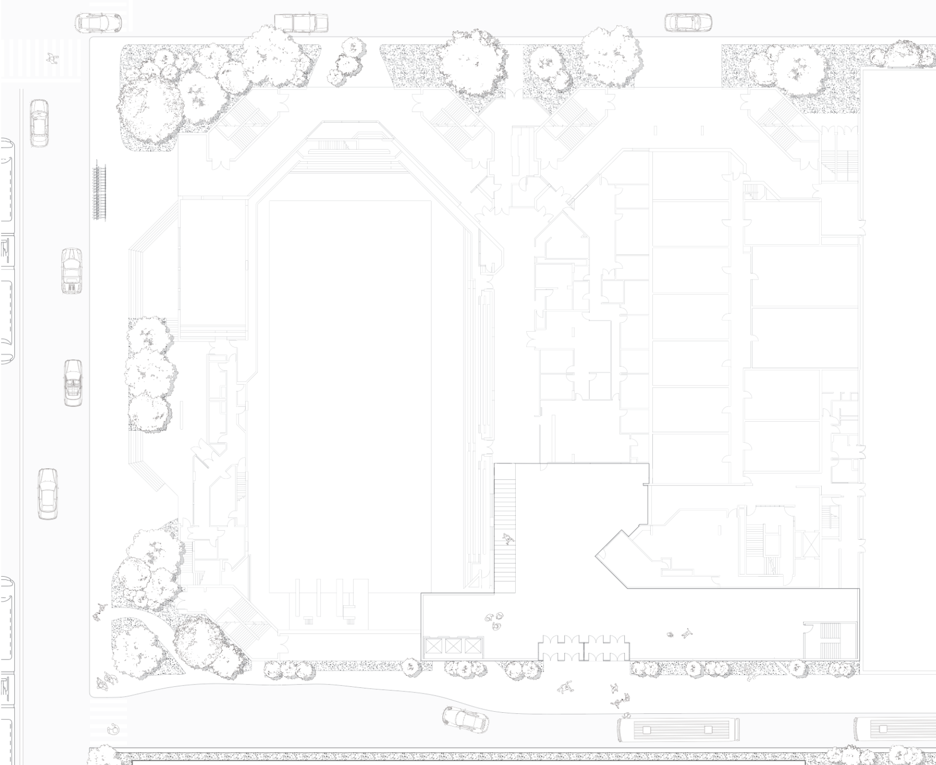 6. Ground Floor - New Entrance, Swimming Pool, Squash Courts, Admin