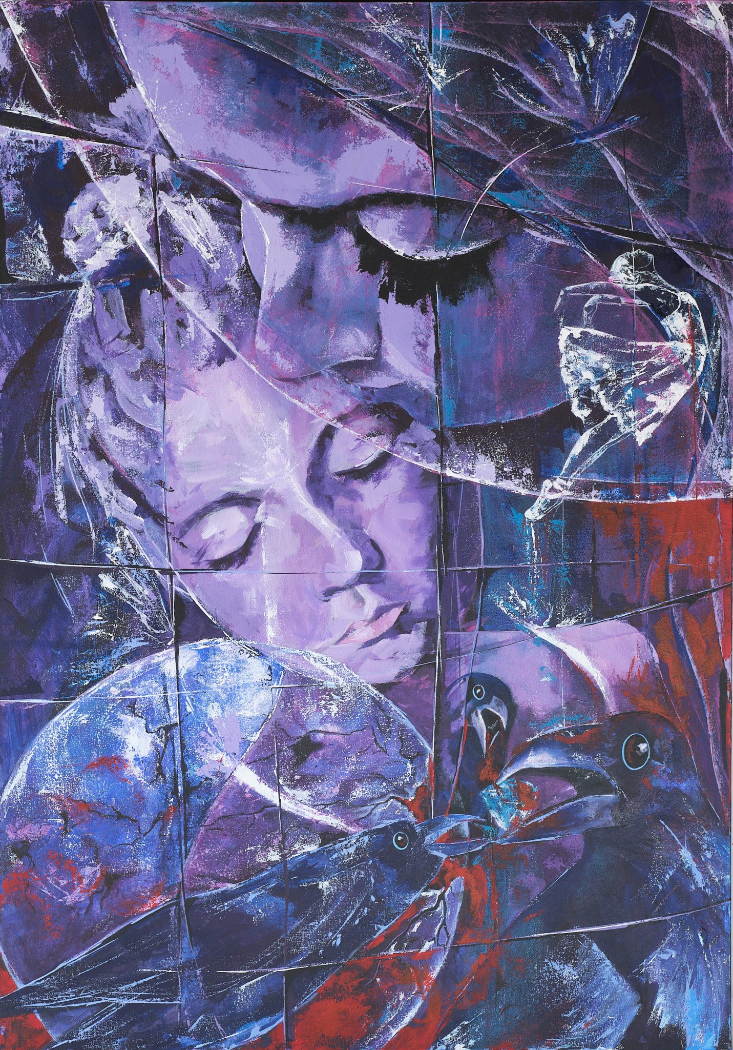 Al abrazo de Selene
Acrílico con espátula sobre lienzo 
100 x 70 cm
2023