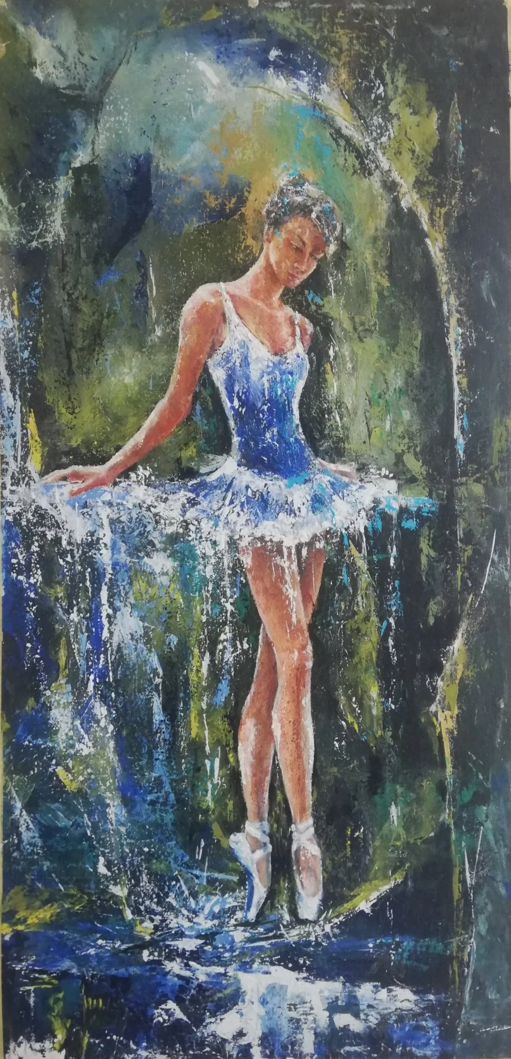 Niña de agua
Acrílico con espátula sobre lienzo
80 x 40 cm
2023