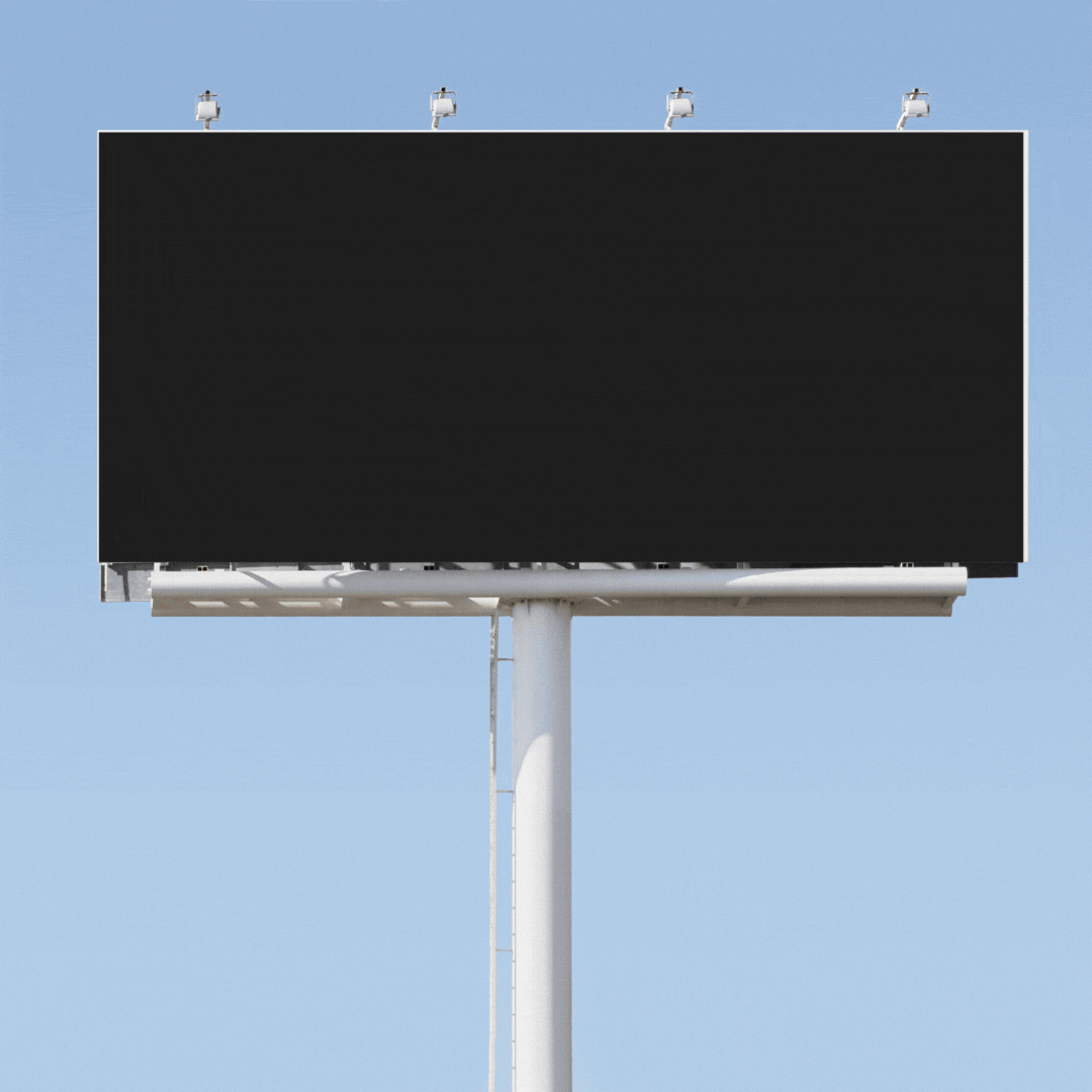 White Sky Blue Simple Large Billboard Mockup Mind Quote Instagram Post.gif