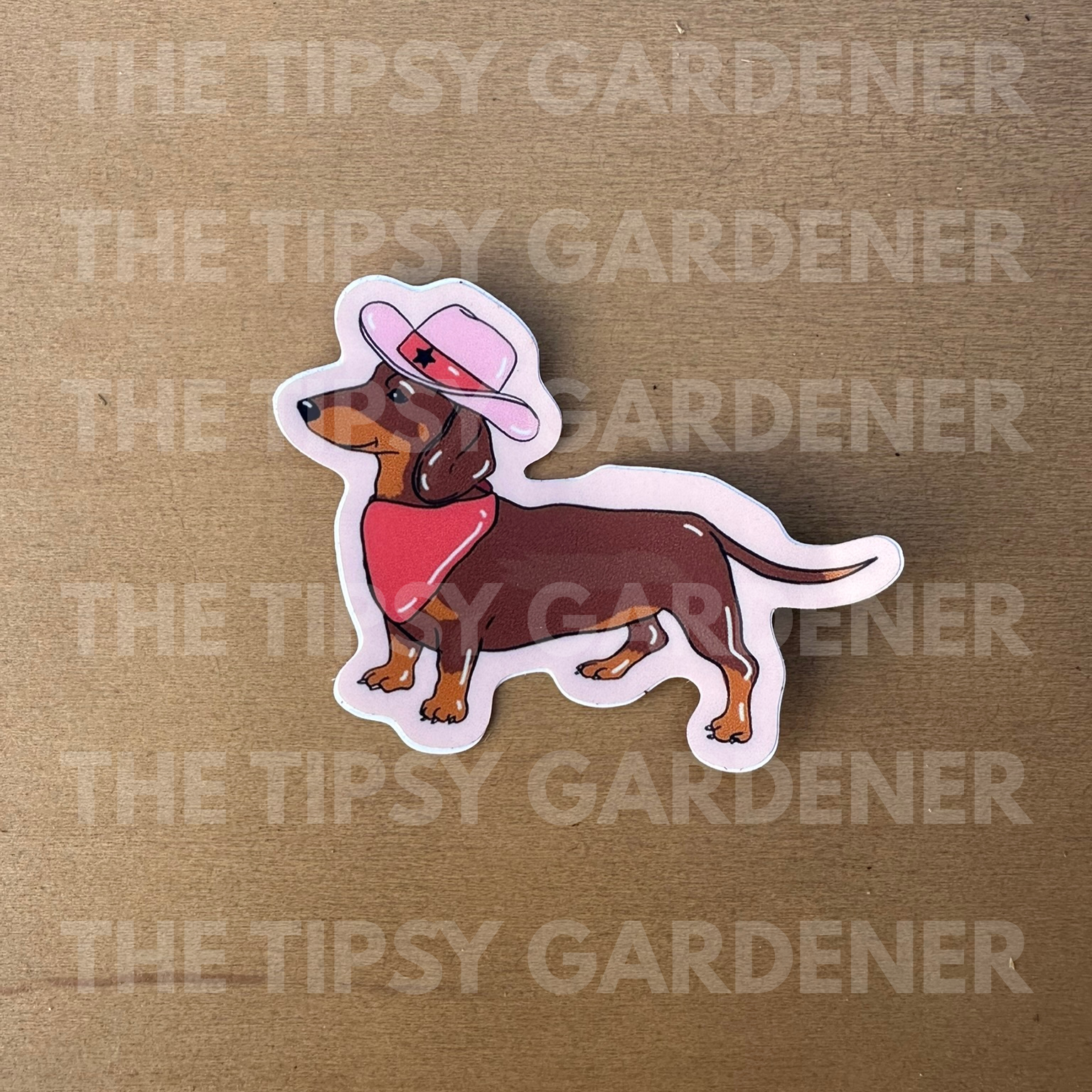 Western Weiner Dog Sticker