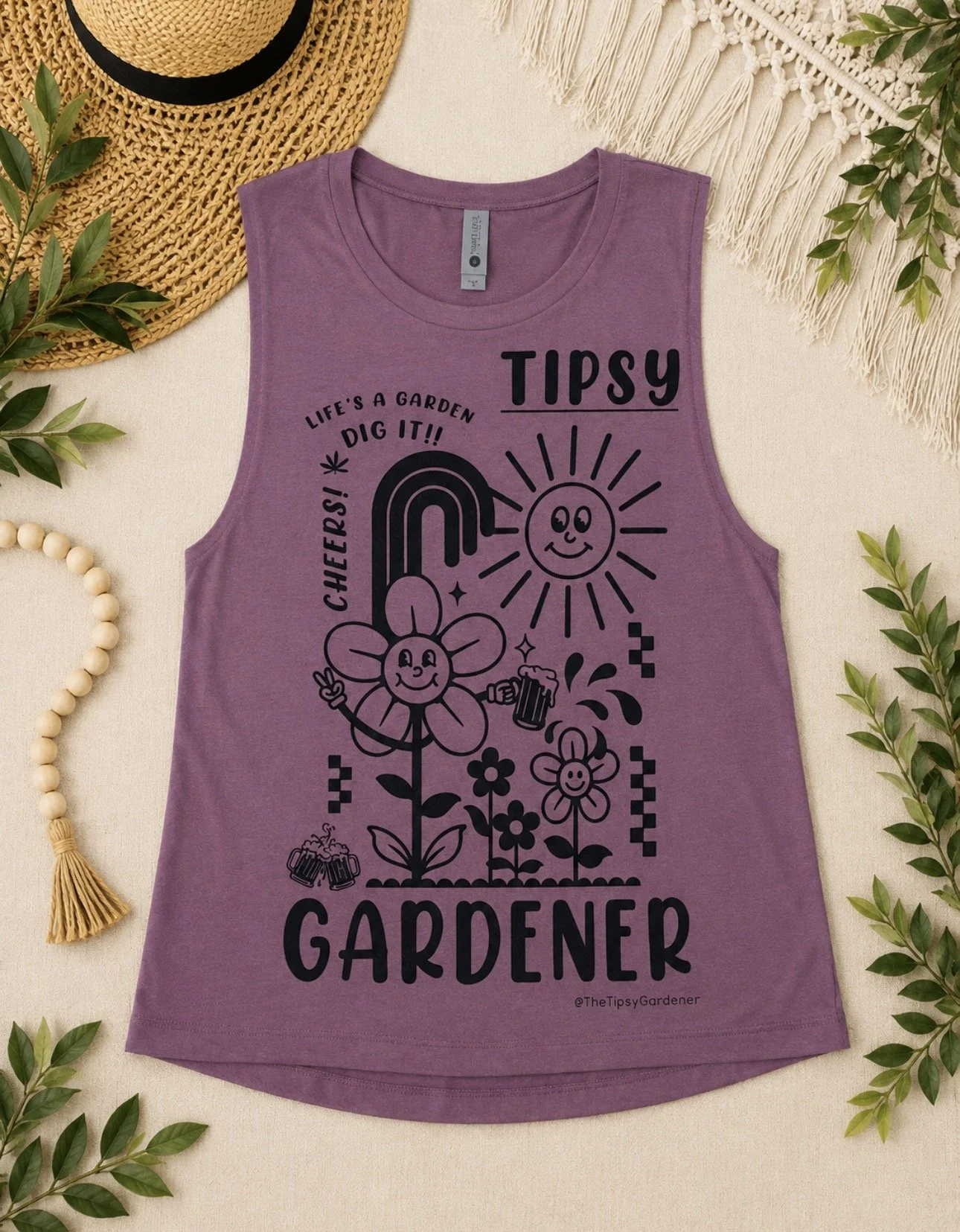 Tipsy Gardener Tank - Purple