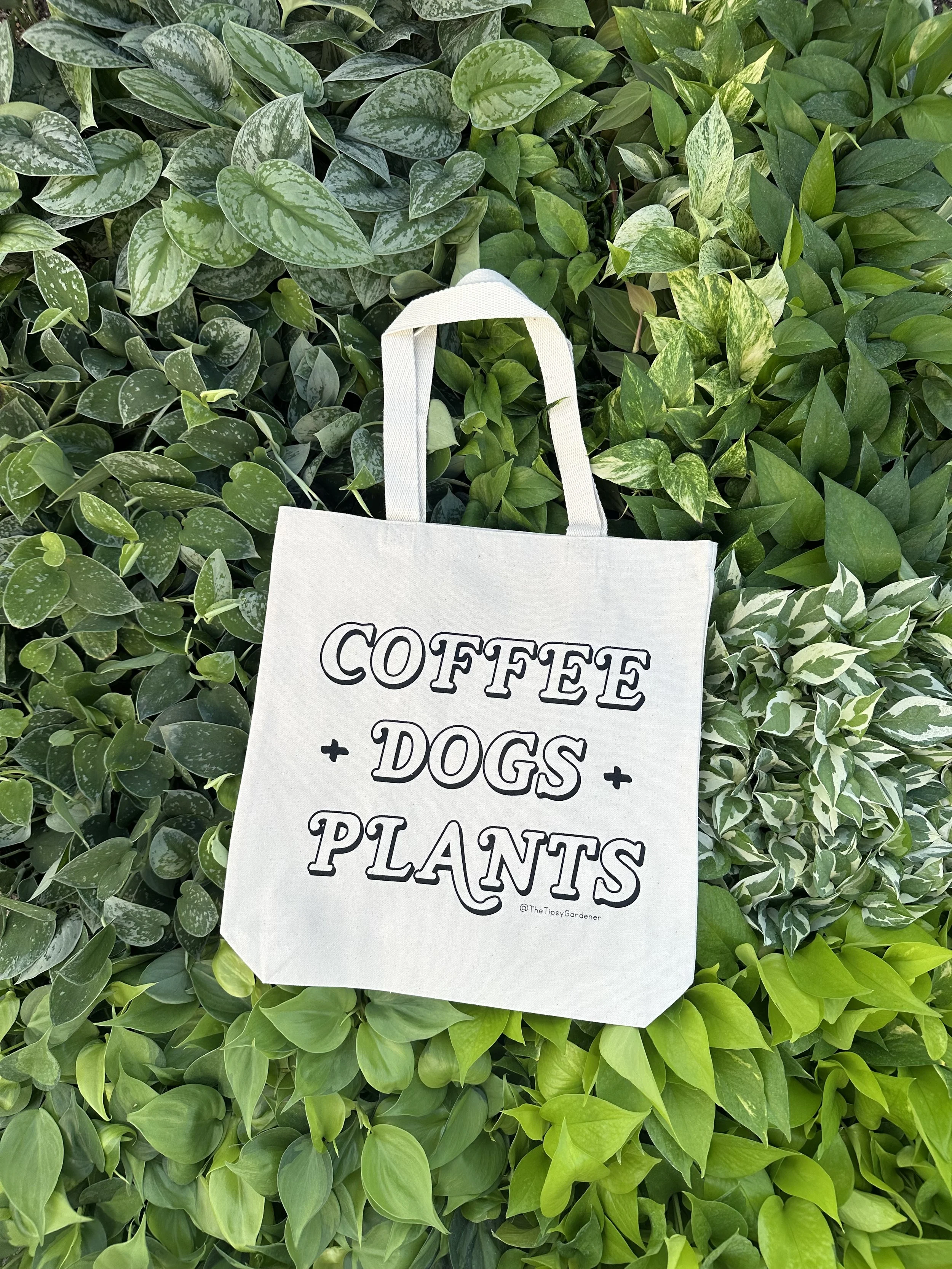 Coffee, Dogs, Plants Tote Bag