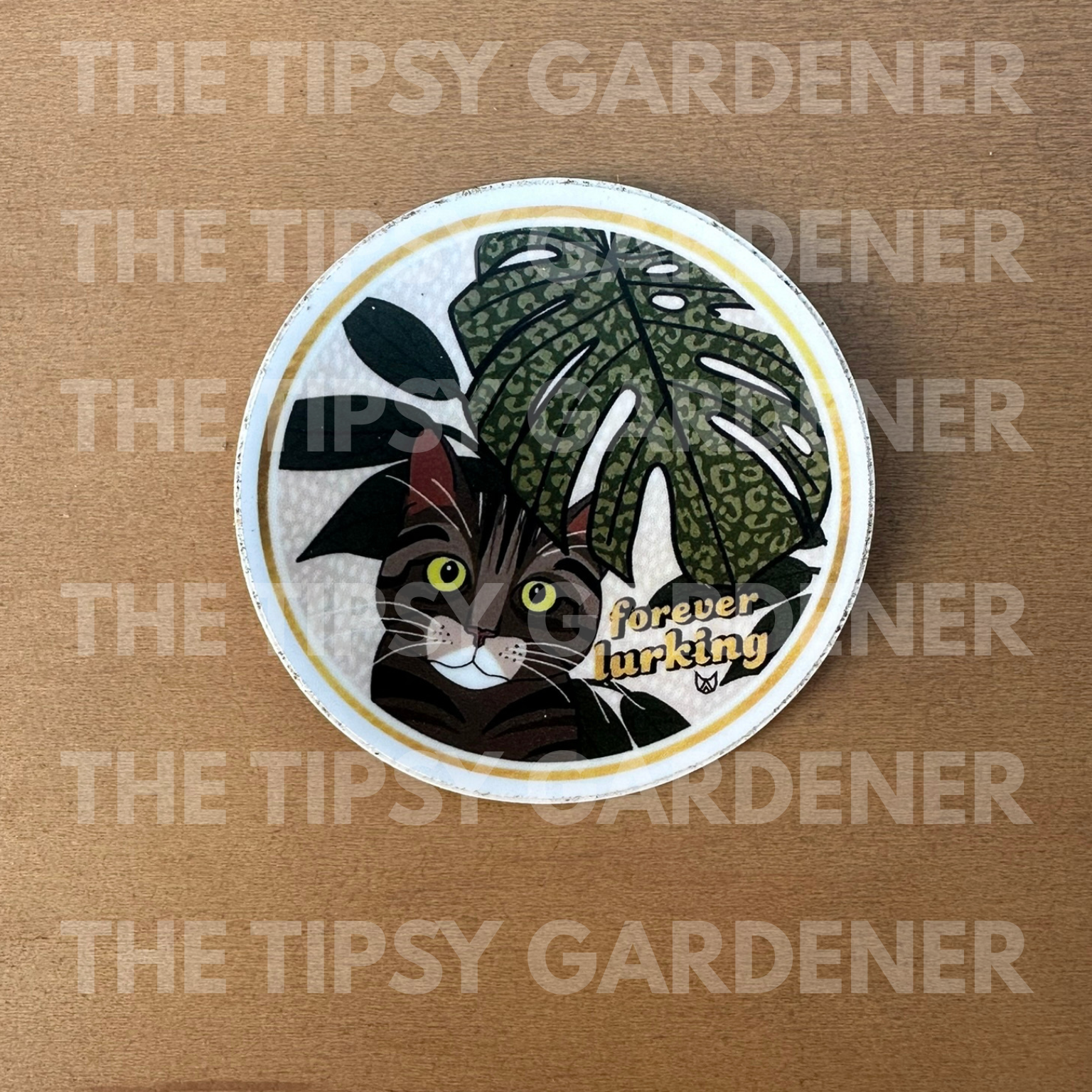 Monstera Cat Sticker