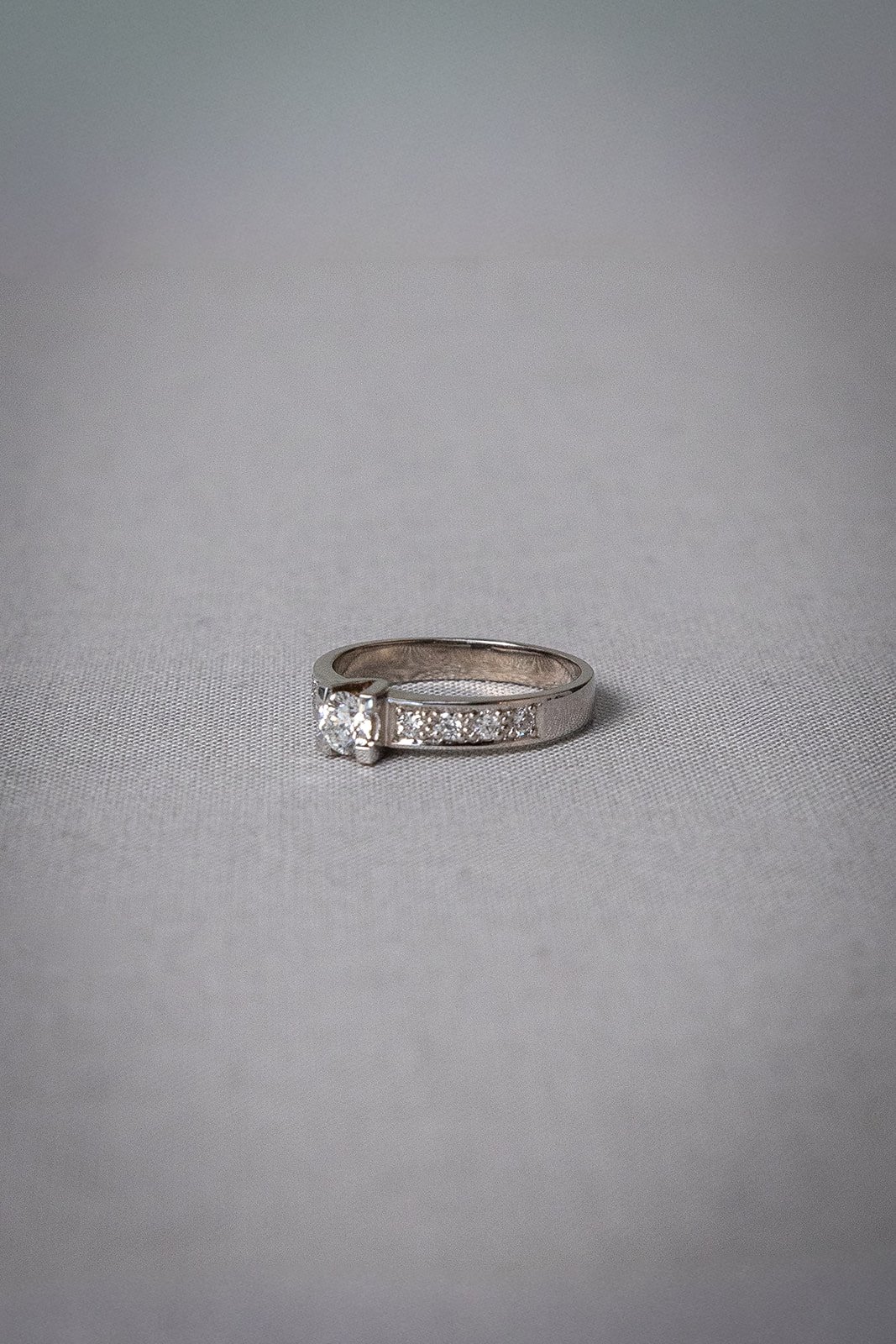 .30ct Solitaire Channel 18k White Gold Ring