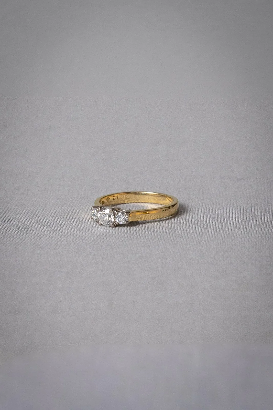 0.59ct Three Stone Natural Diamond  Ring