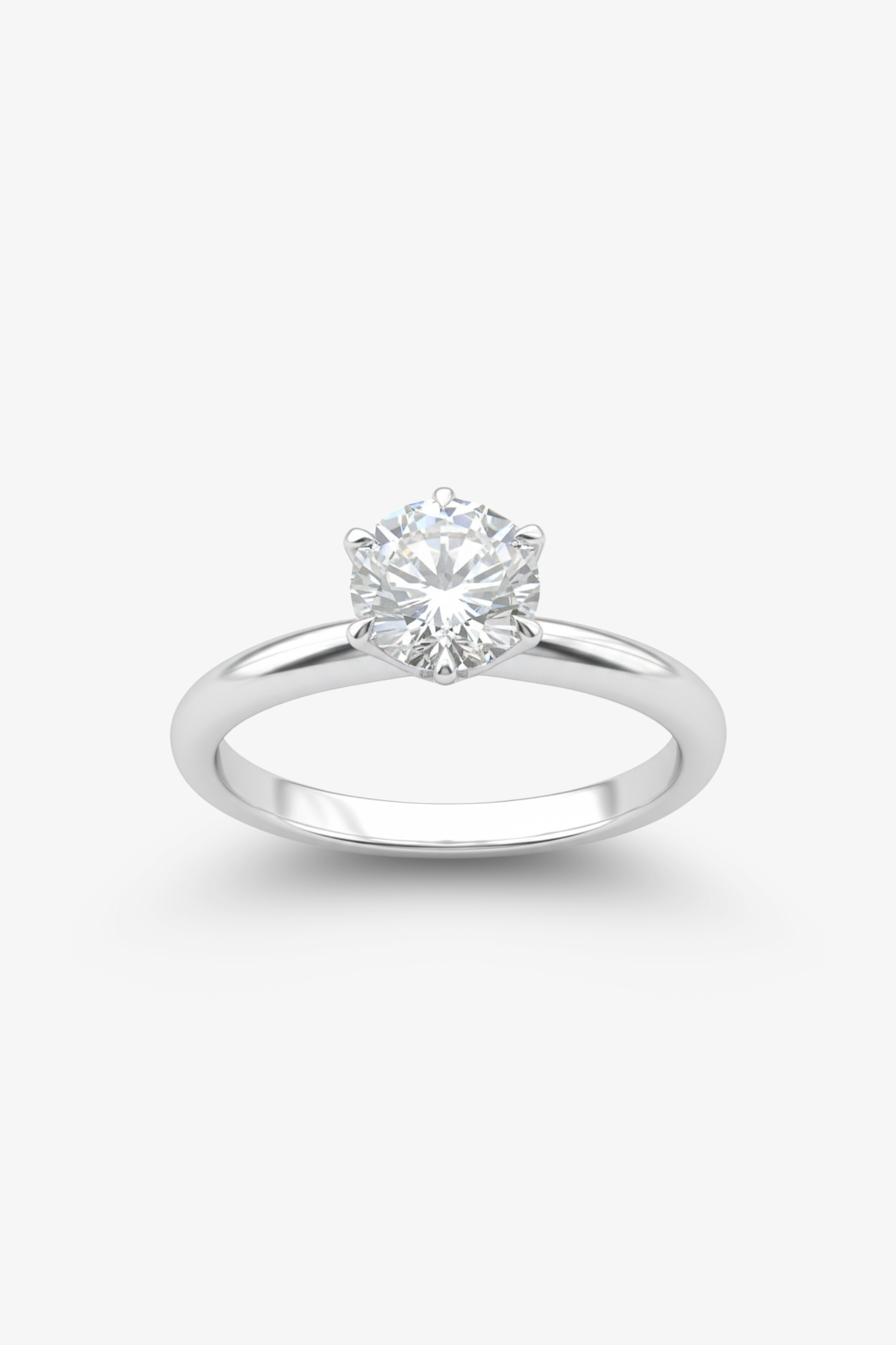 1ct Round Solitaire Platinum Diamond Ring