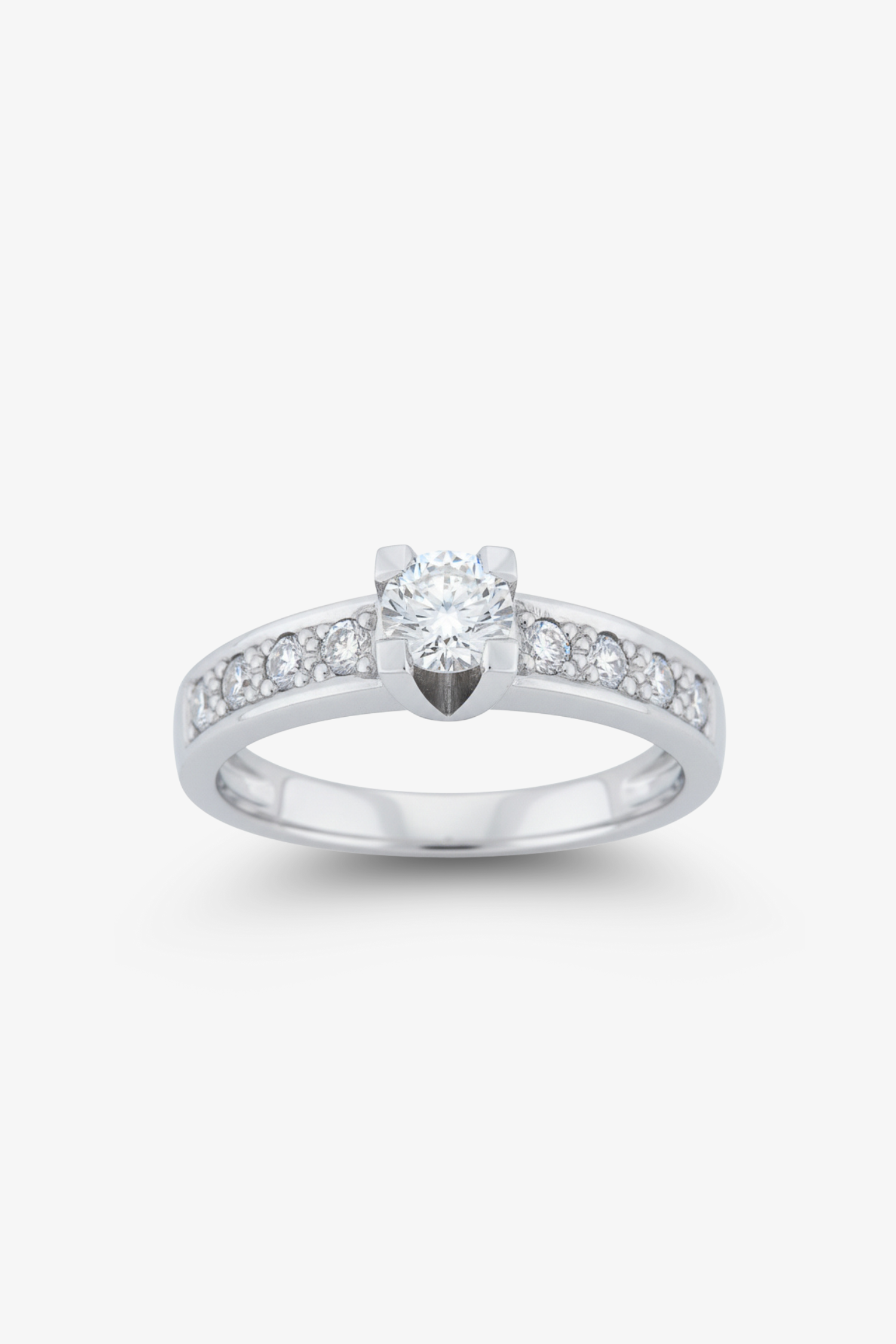 .30ct Solitaire Channel 18k White Gold Ring