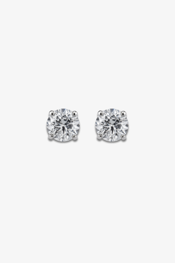 2ct White Gold Round Studs