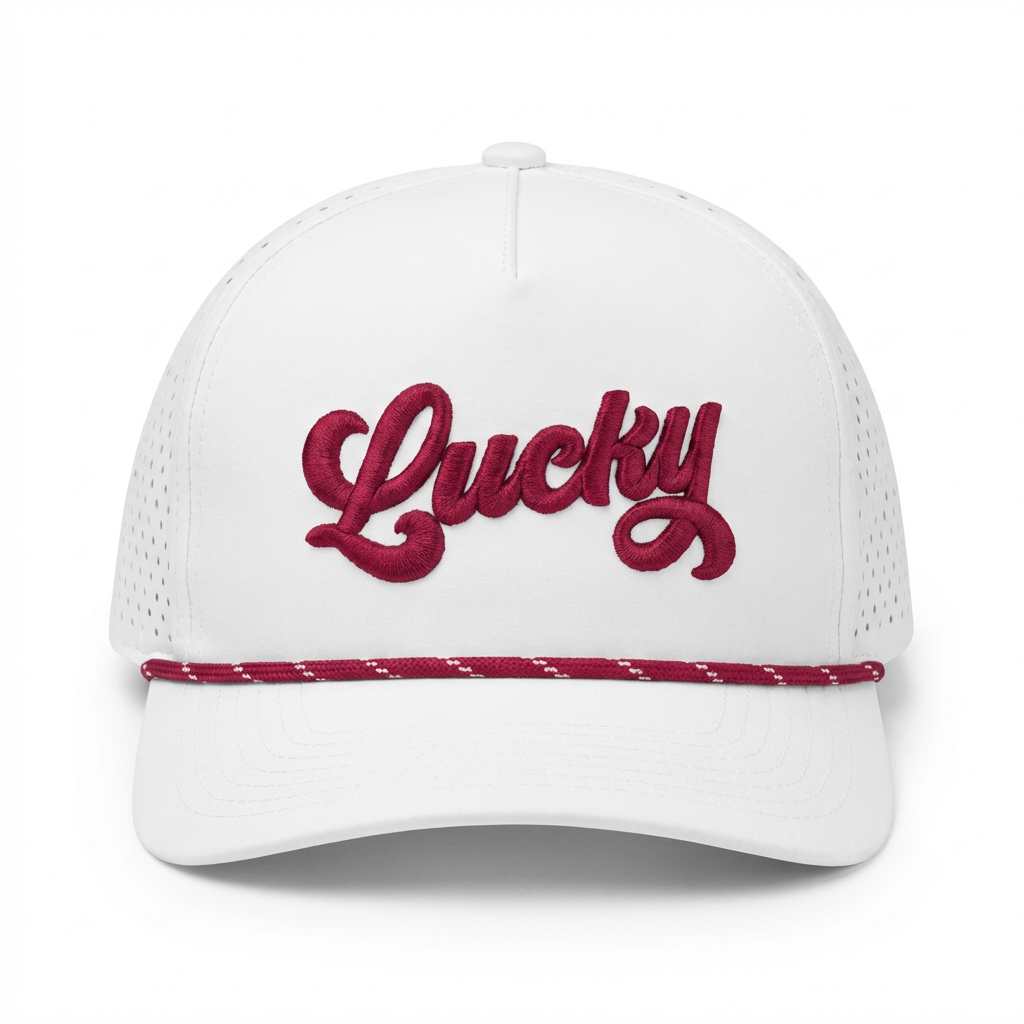 GOLF HAT WHITE ON RED.png