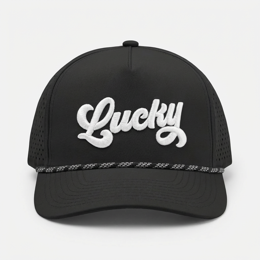 GOLF HAT LUCKY BLACK.png