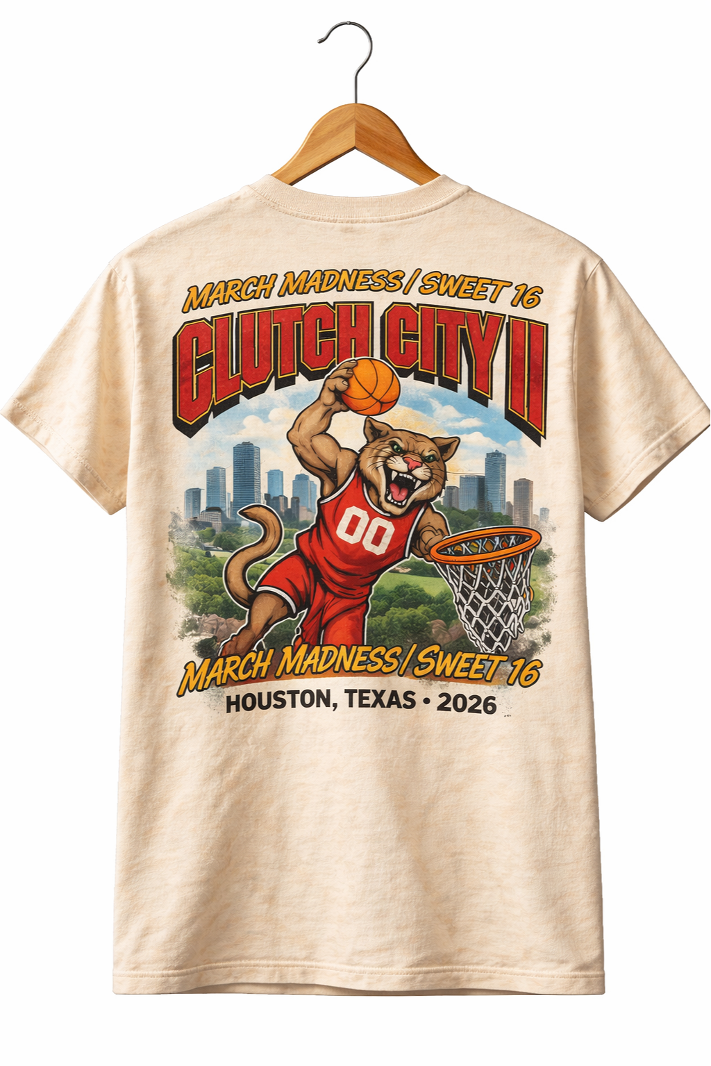 Clutch City Sweet 16 Vintage Tee – HTX 2026