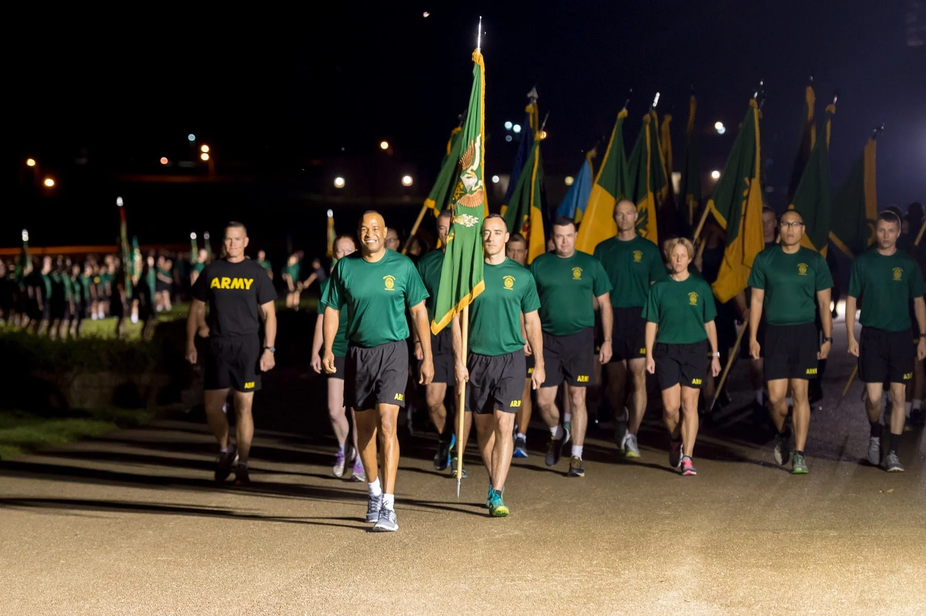 General Vereen leads Military Police troops during Regimental Week in 2016.