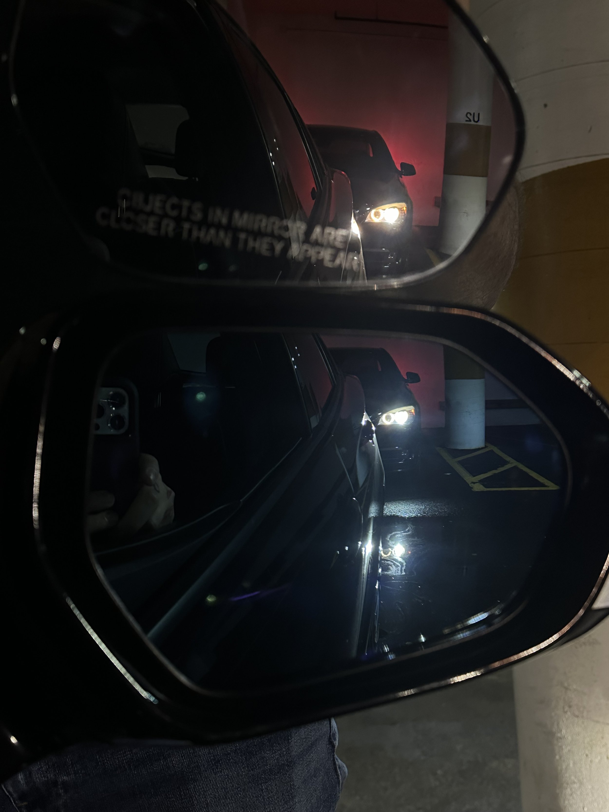 Before and After of Anti-Glare Mirror Installation.