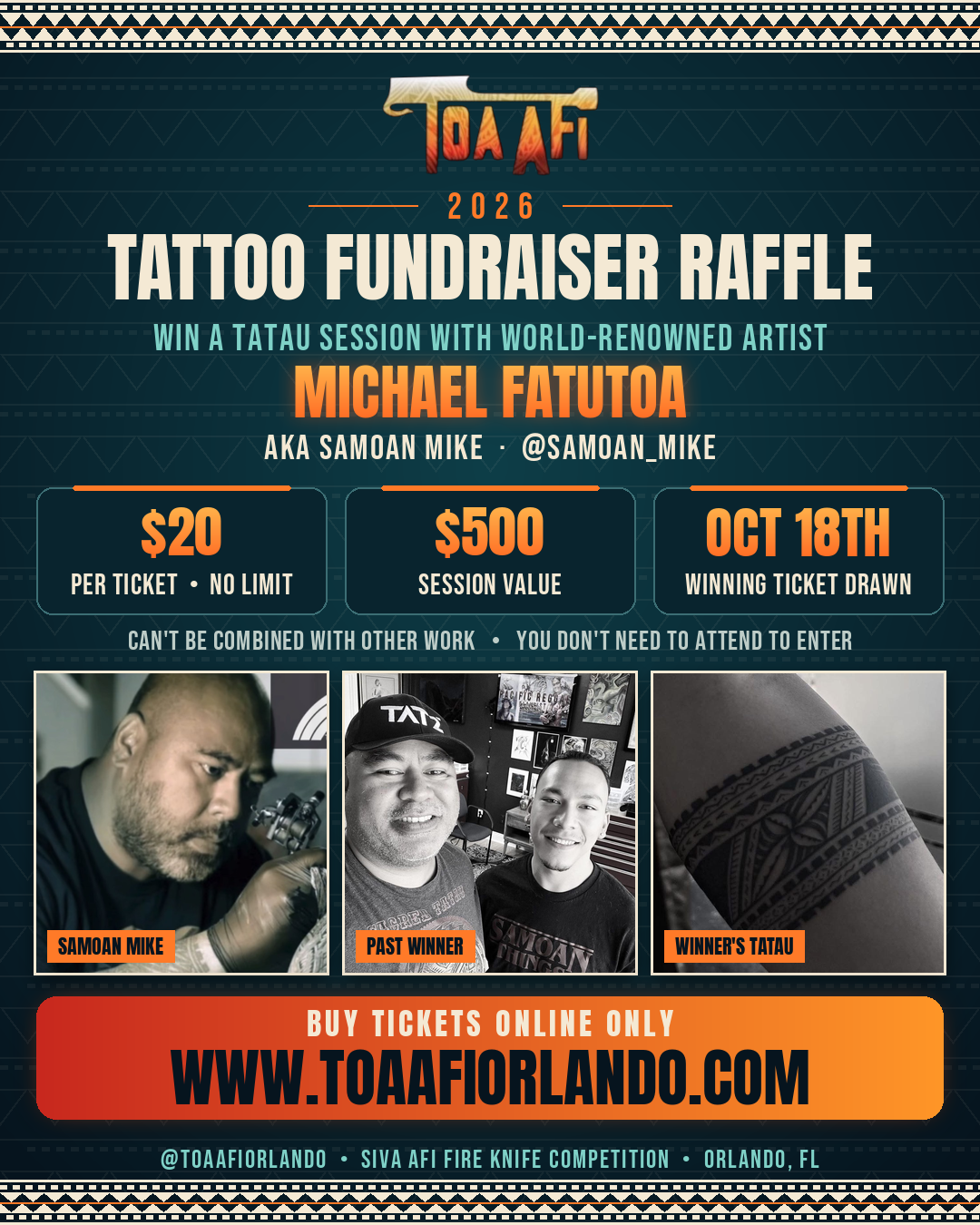 Samoan Mike Tattoo Raffle