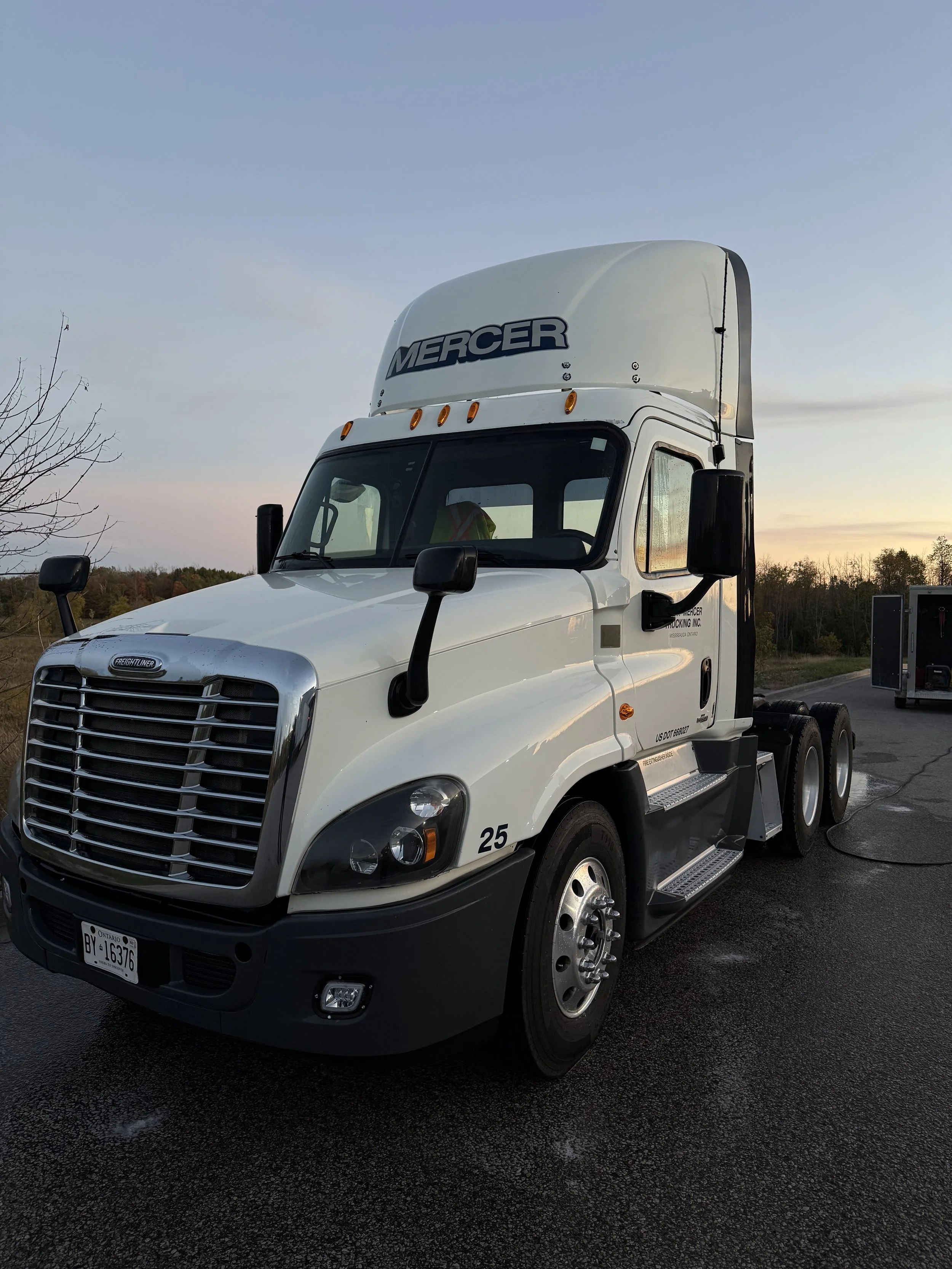 White Freightliner Truck