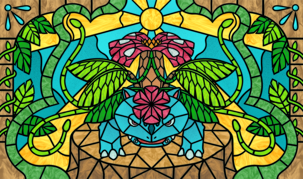 Mega Venusaur Stained Glass.png