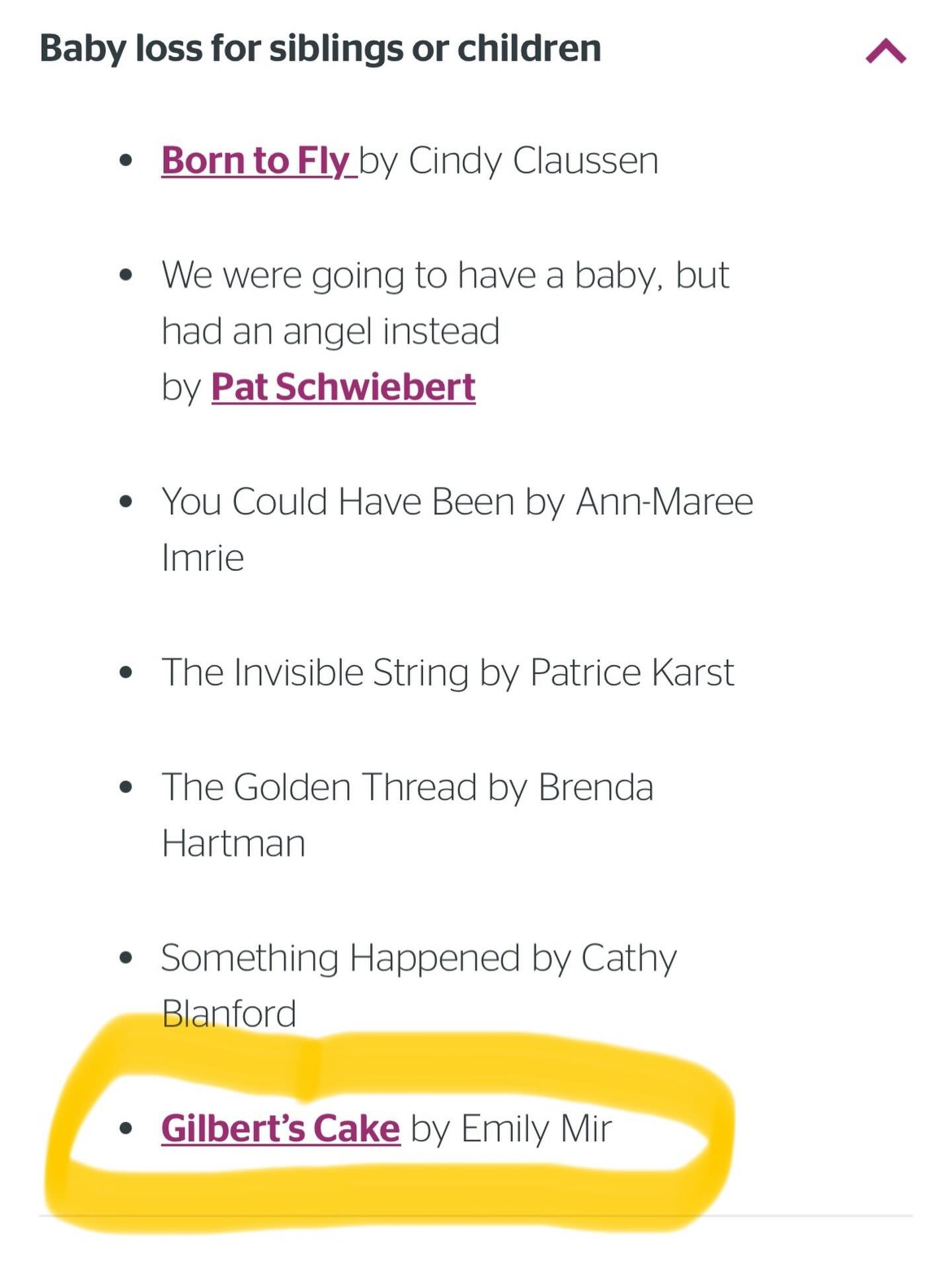 Feeling grateful to @stillbirthfoundation for adding Gilbert&rsquo;s Cake to their list of recommended baby loss books for siblings and children 💙 

These are not books that any mum or dad, grandparent or family friend hopes to purchase for the litt