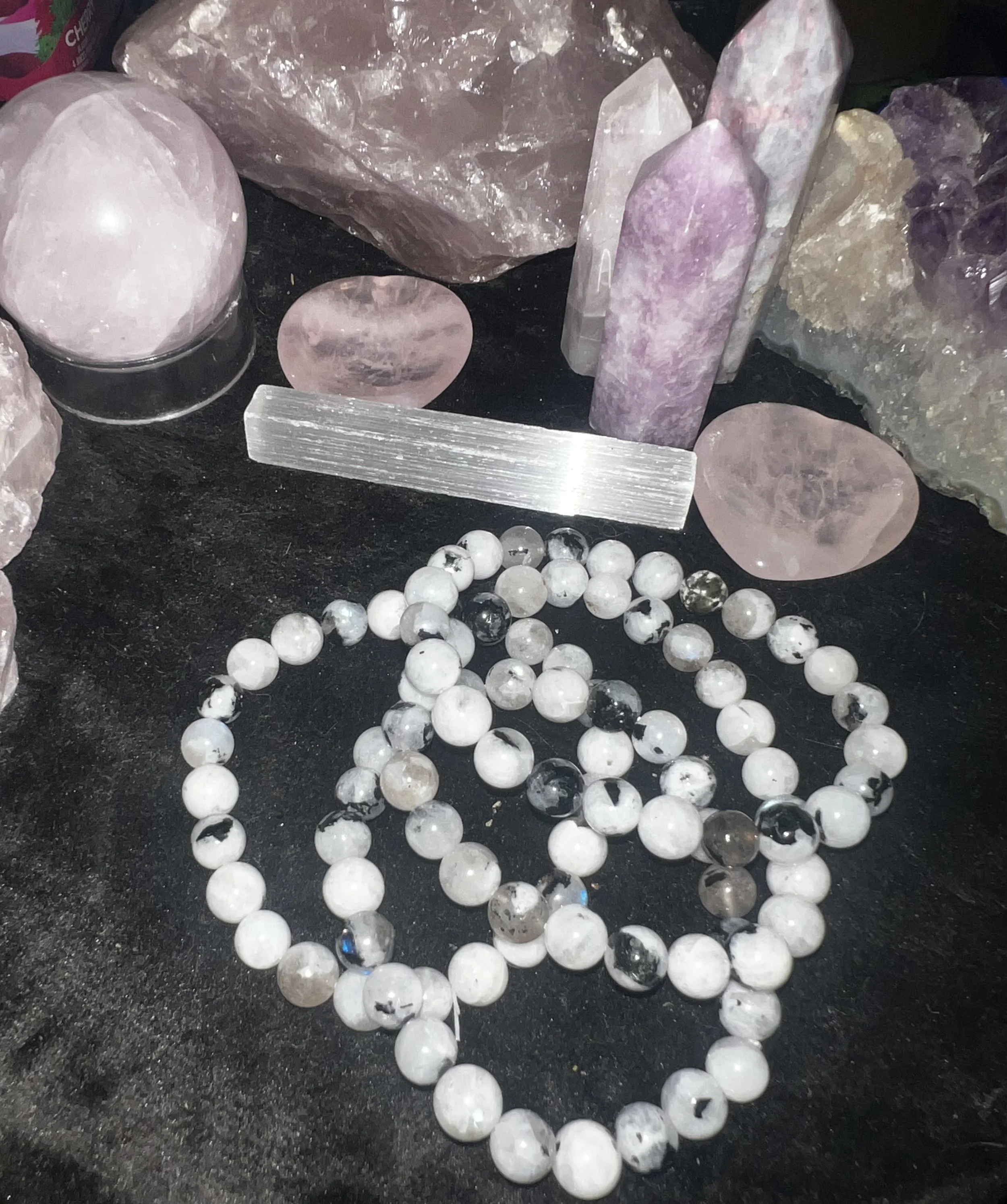 Natural 8mm Rainbow Moonstone Stretch Bracelet - Unisex Blue Flash Gemstone for New Beginnings.