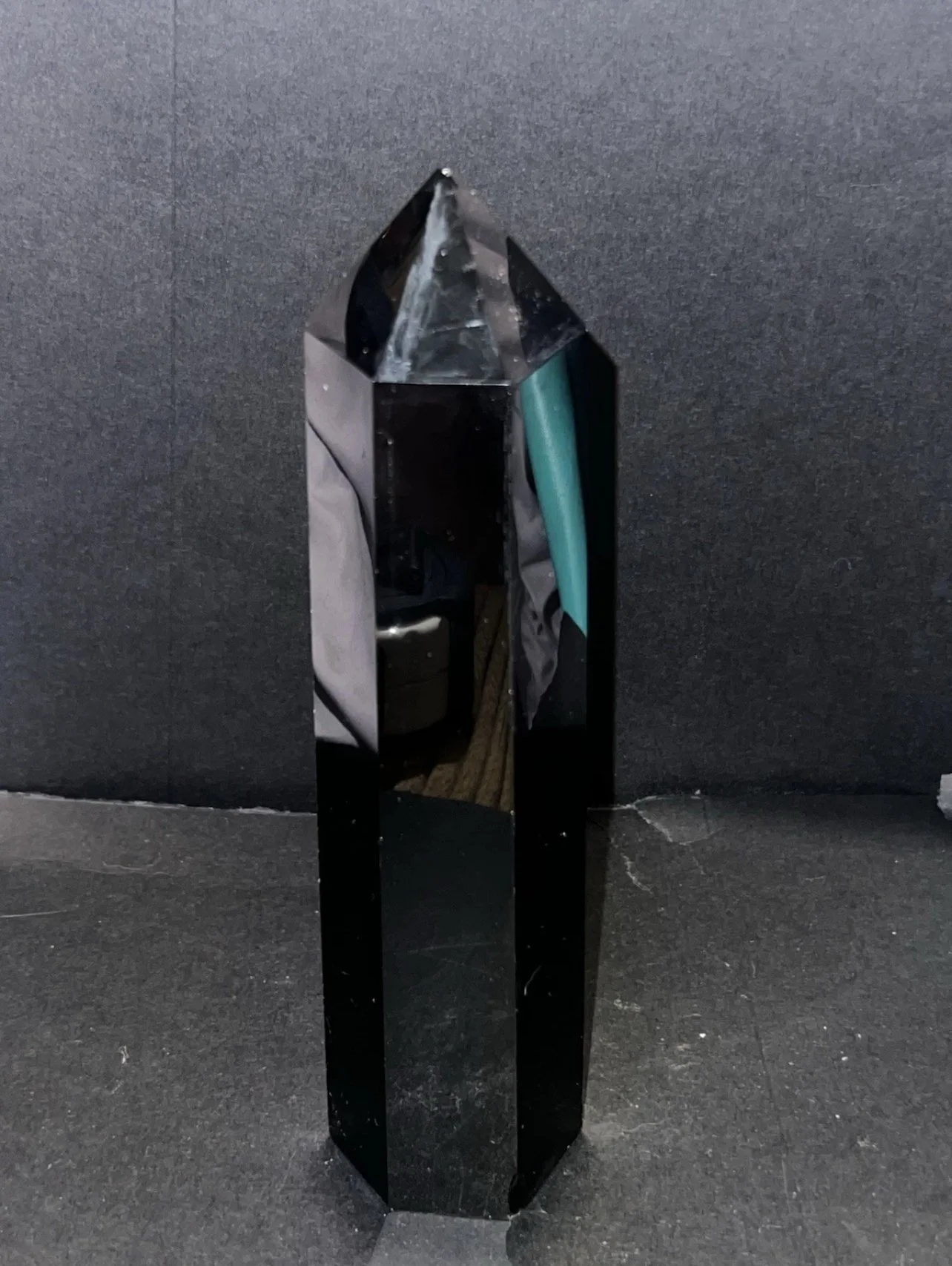 🖤 9 lb Obsidian Crystal Obelisk – Giant Volcanic Wand Tower for Deep Protection & Grounding (8 in)