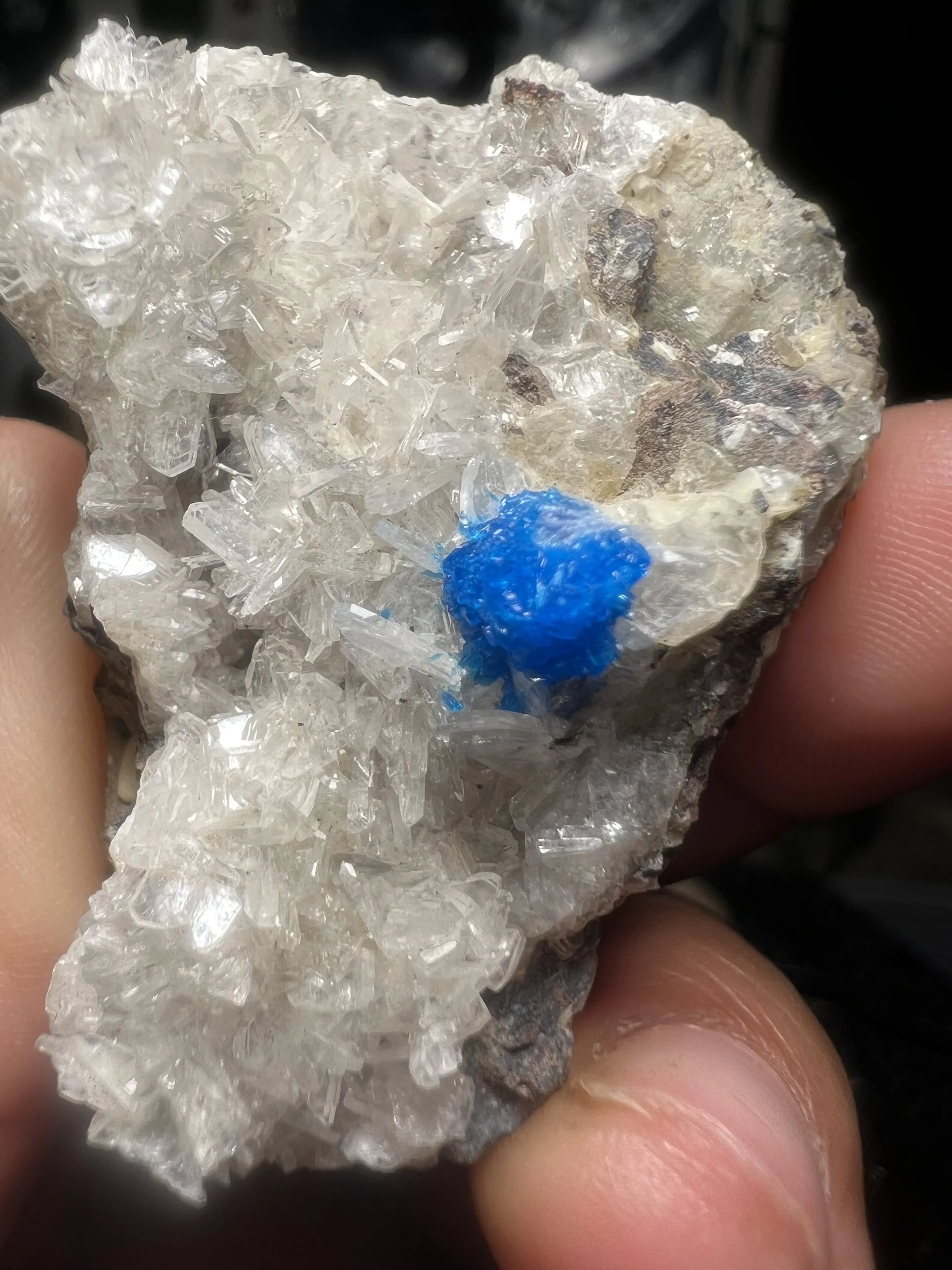 Cavansite in Apophyllite Crystal Cluster – Ultra Rare / Museum Mineral – Ethically Sourced