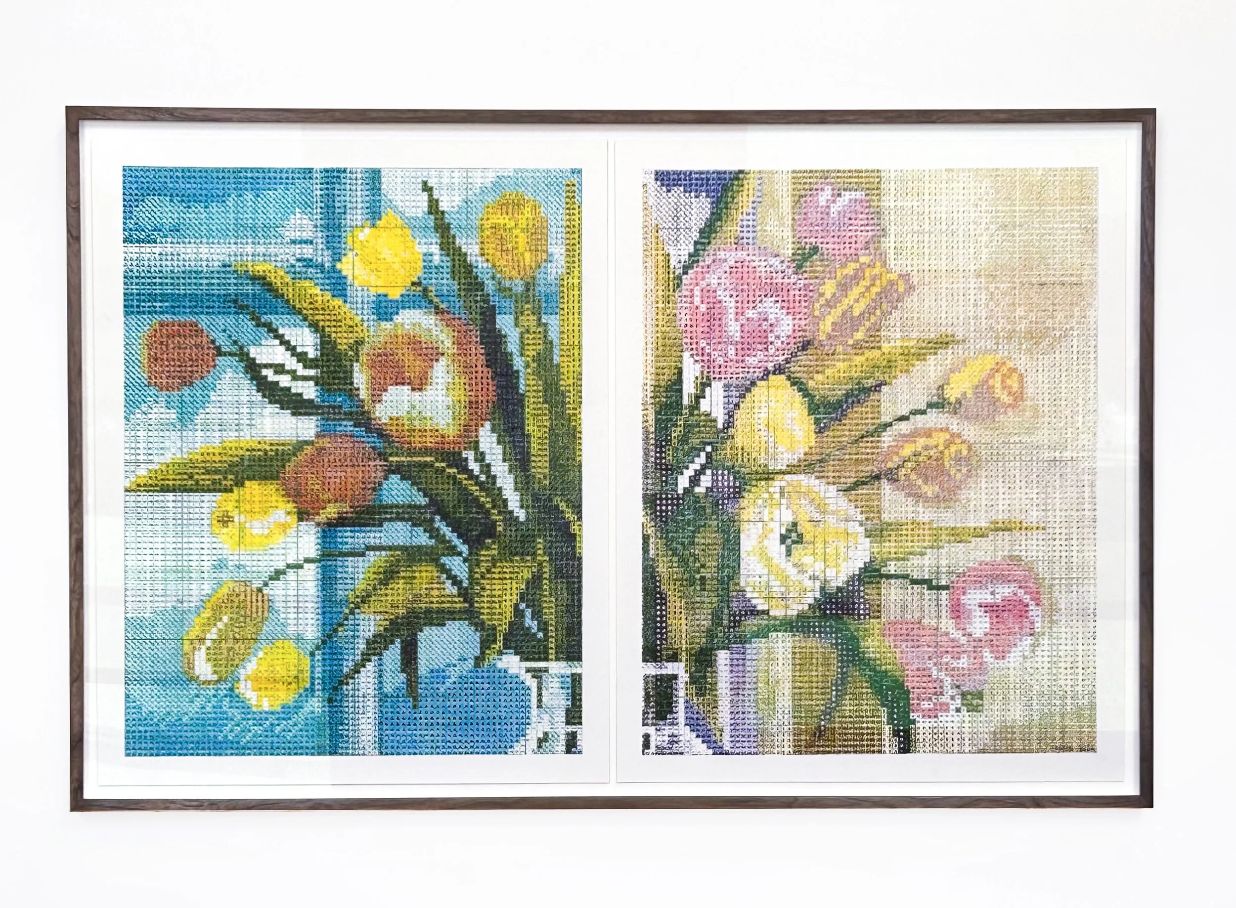 Tulip Reflections • 38" x 24" • pen on paper • 2021