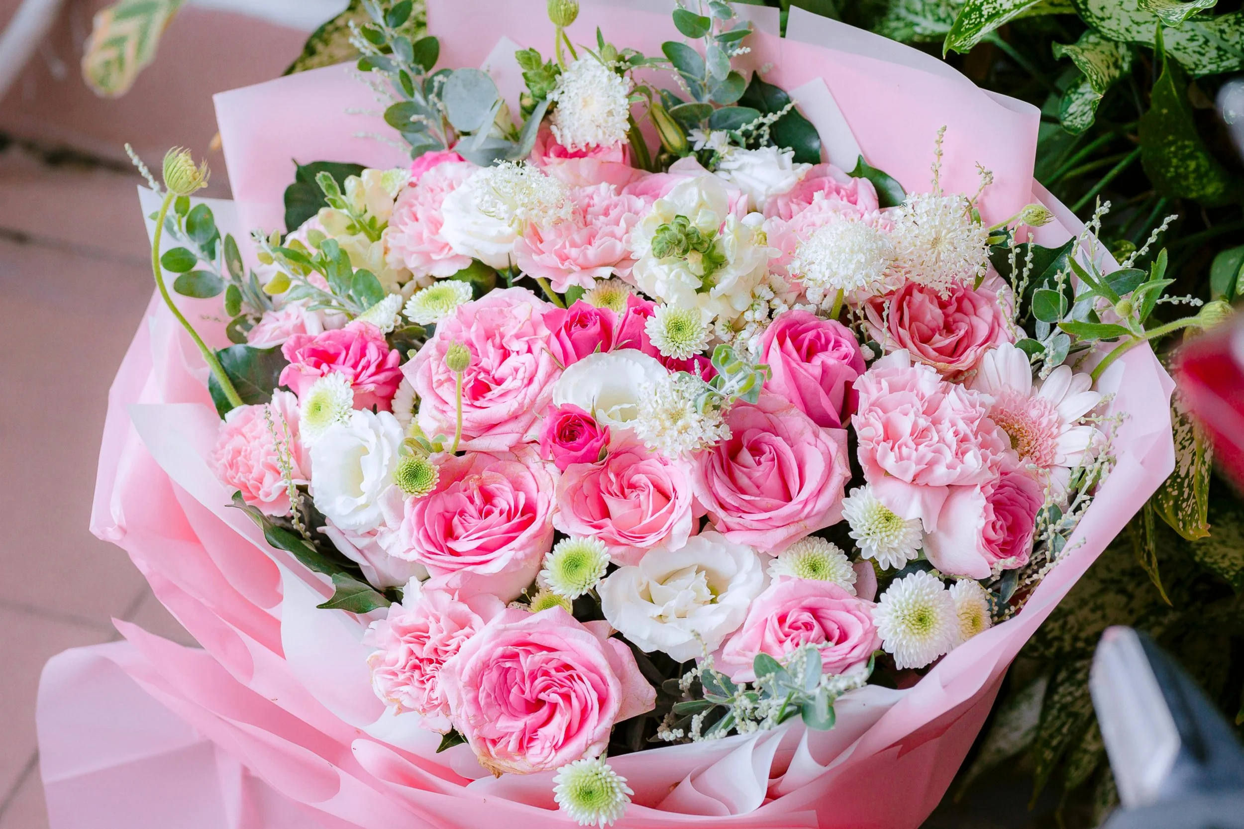 Pink and White Blossoms Bouquet