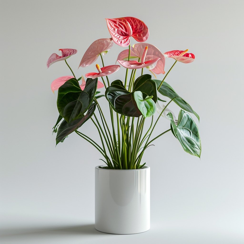 Large Anthurium Plant with Ceramic planter