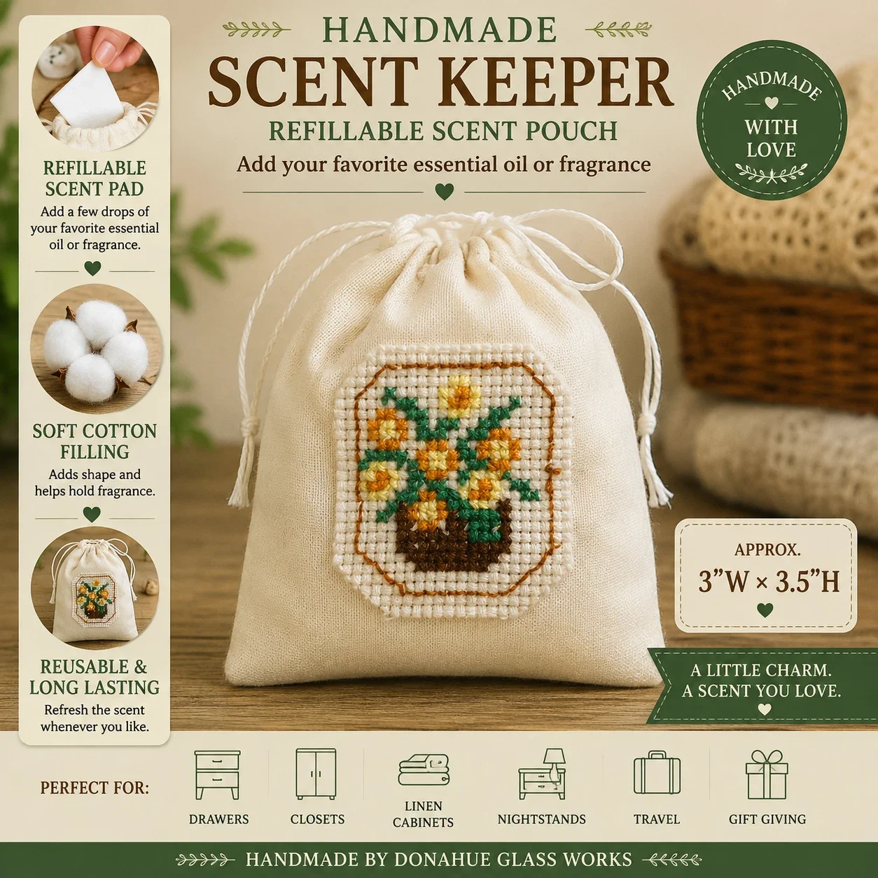 Golden Blooms — Handmade Floral Scent Keeper