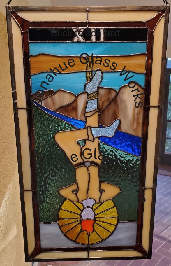 🔮 The Hanged Man – Tarot-Inspired Stained Glass Panel