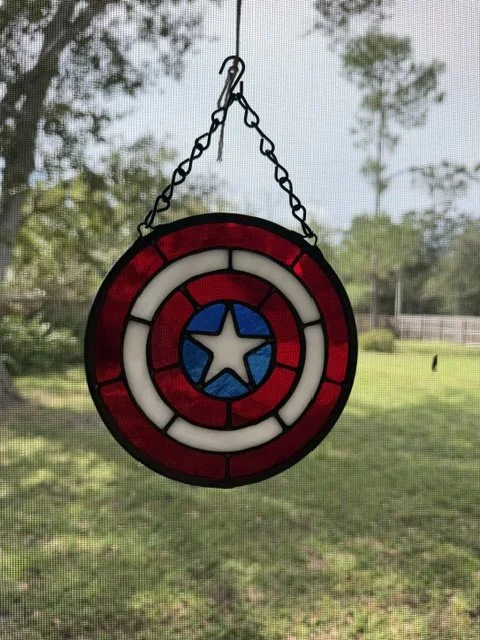 🛡️ Captain’s Shield Stained Glass Panel